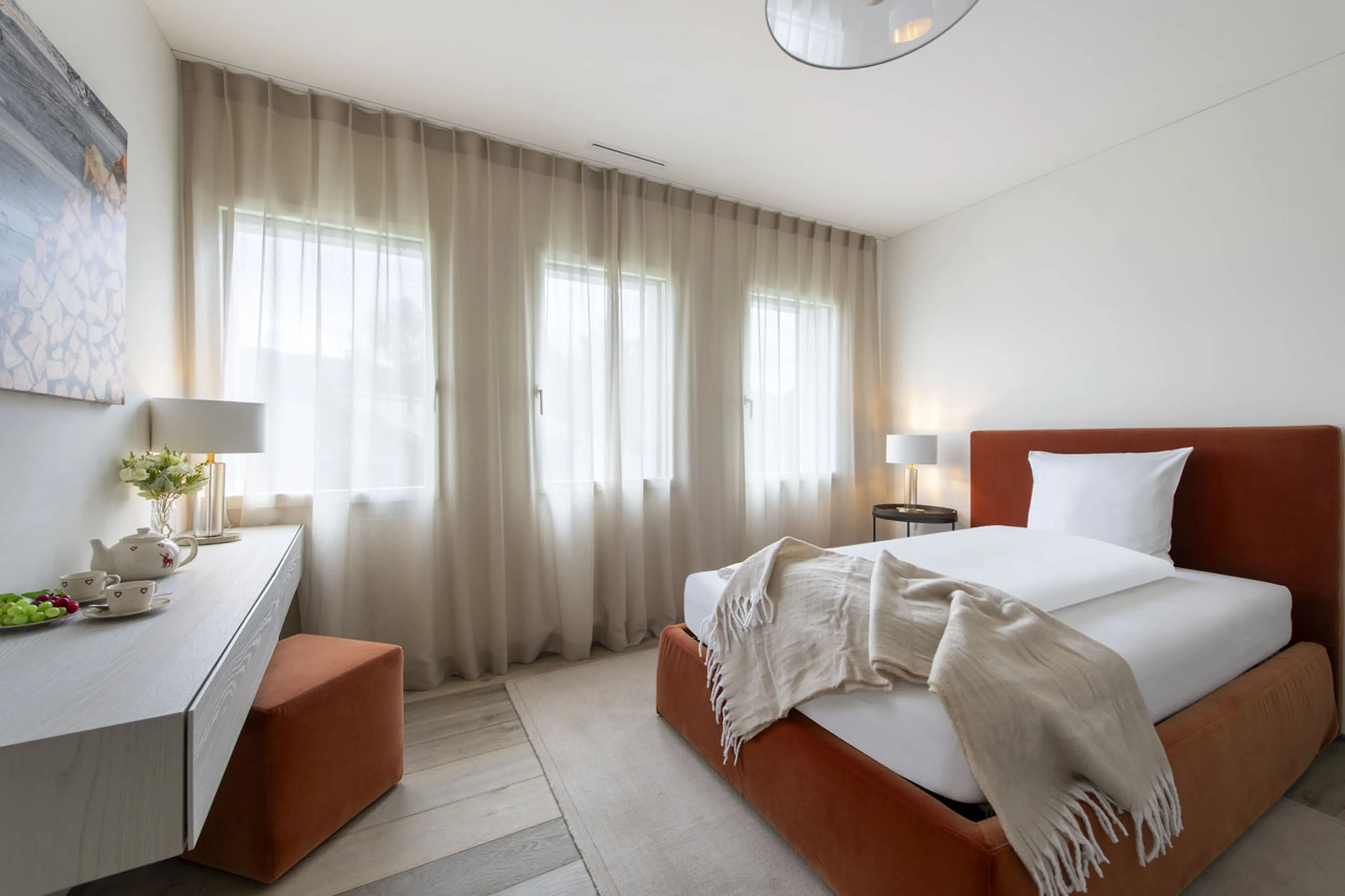 Single bedroom at Buelenhorn in Bortji Estate in Davos