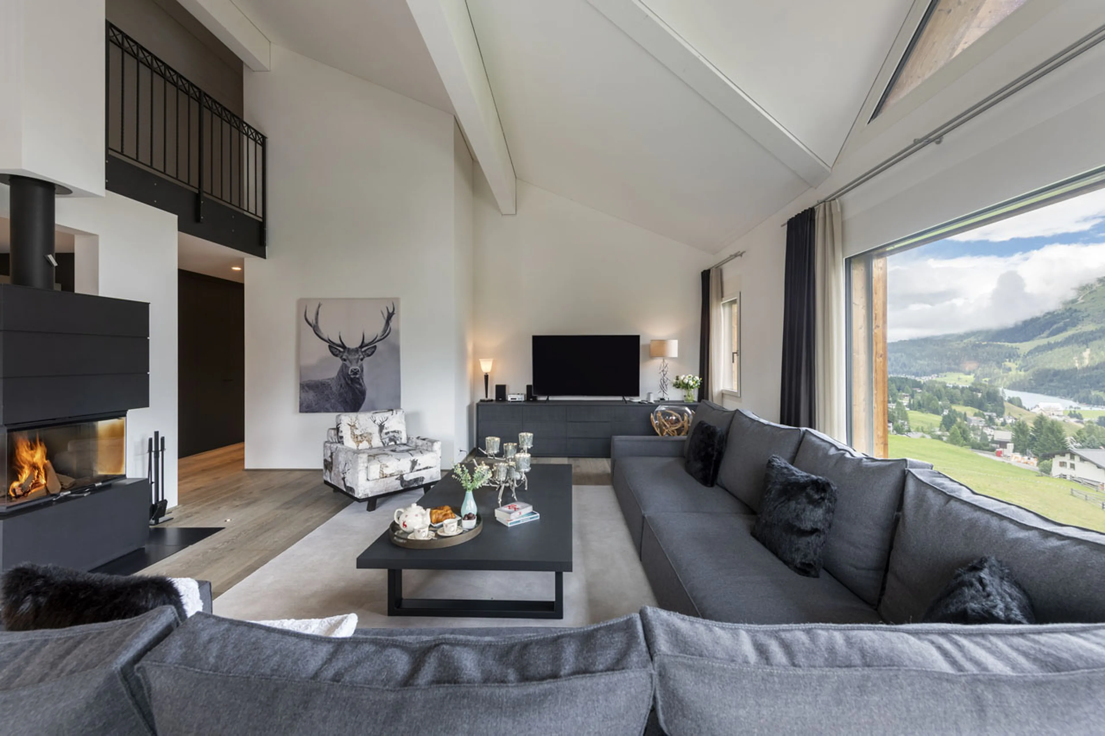 Living area  at Buelenhorn in Bortji Estate in Davos