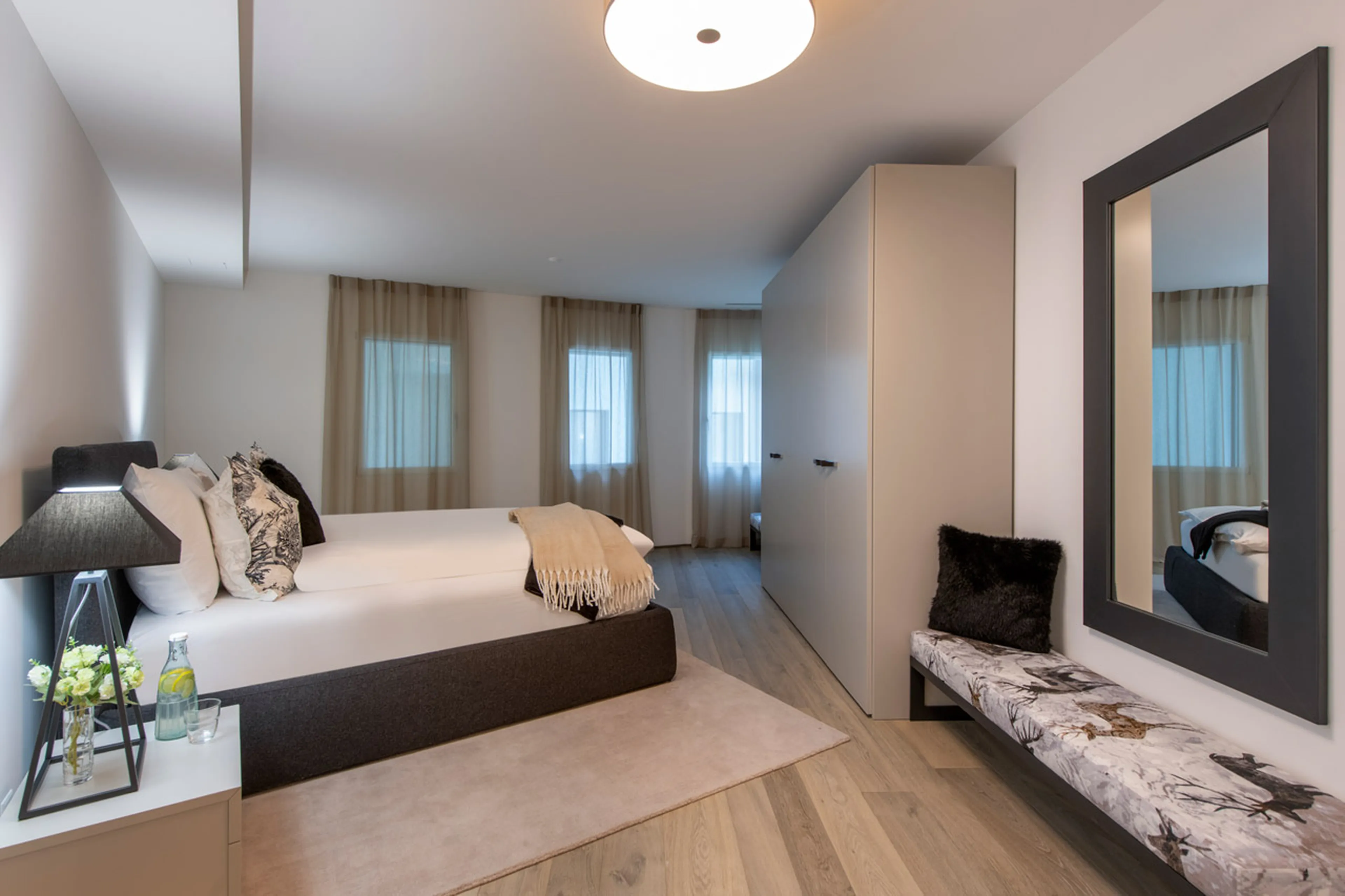 Bedroom five at Seehorn in Bortji Estate in Davos