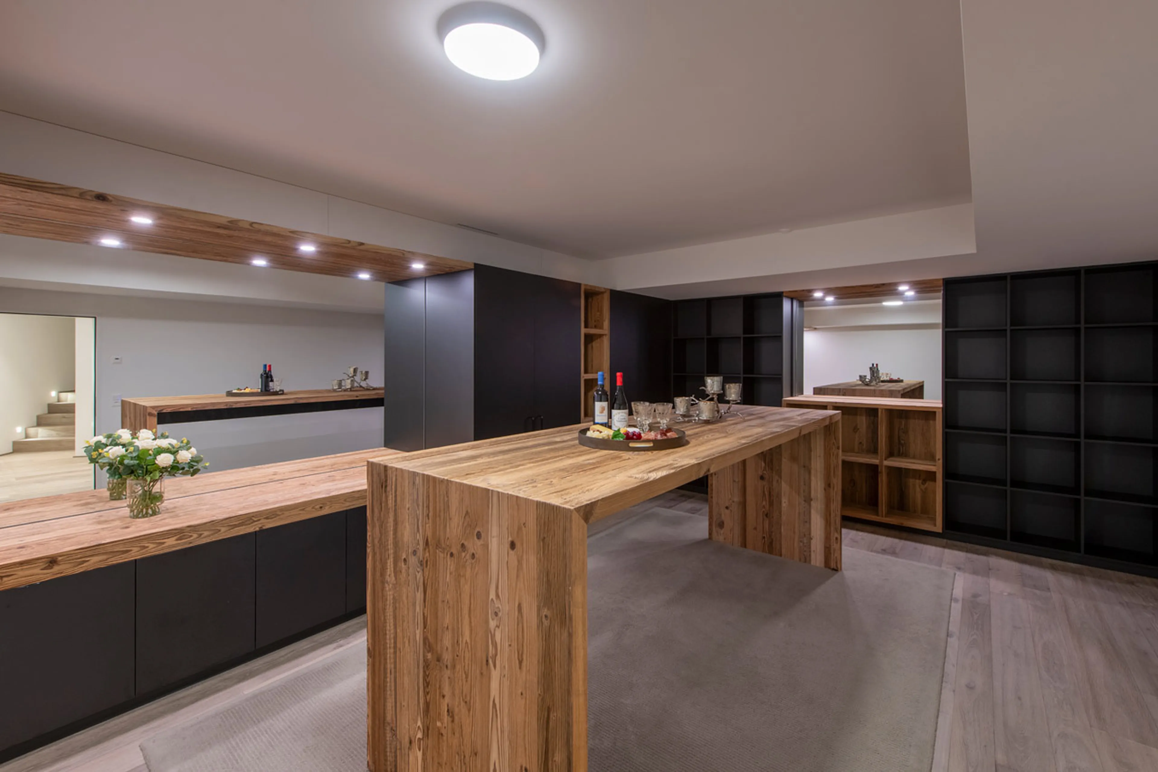 Wine tasting room at Seehorn in Bortji Estate in Davos