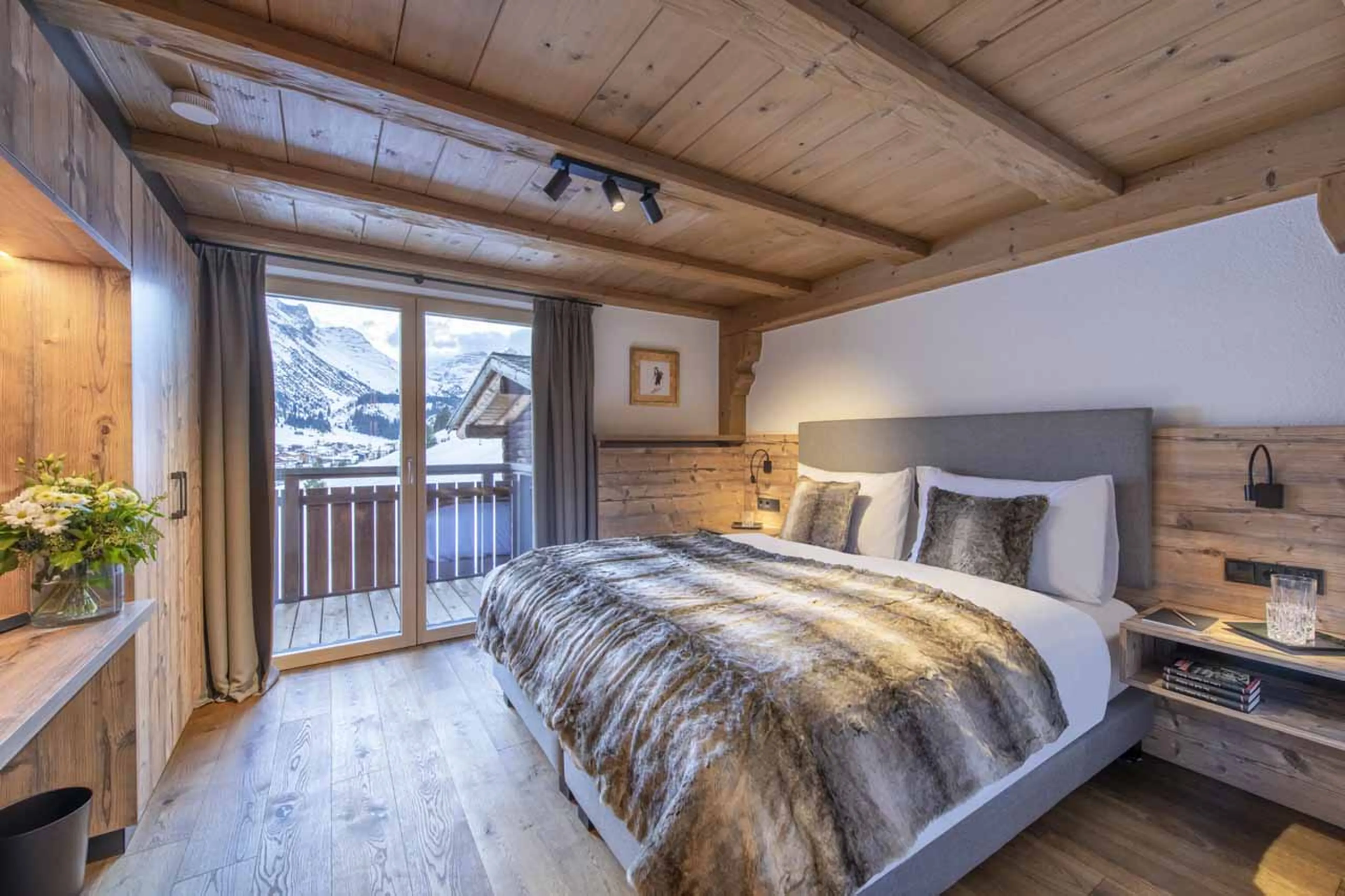 Bedroom three at Buhlhof Penthouse in Lech