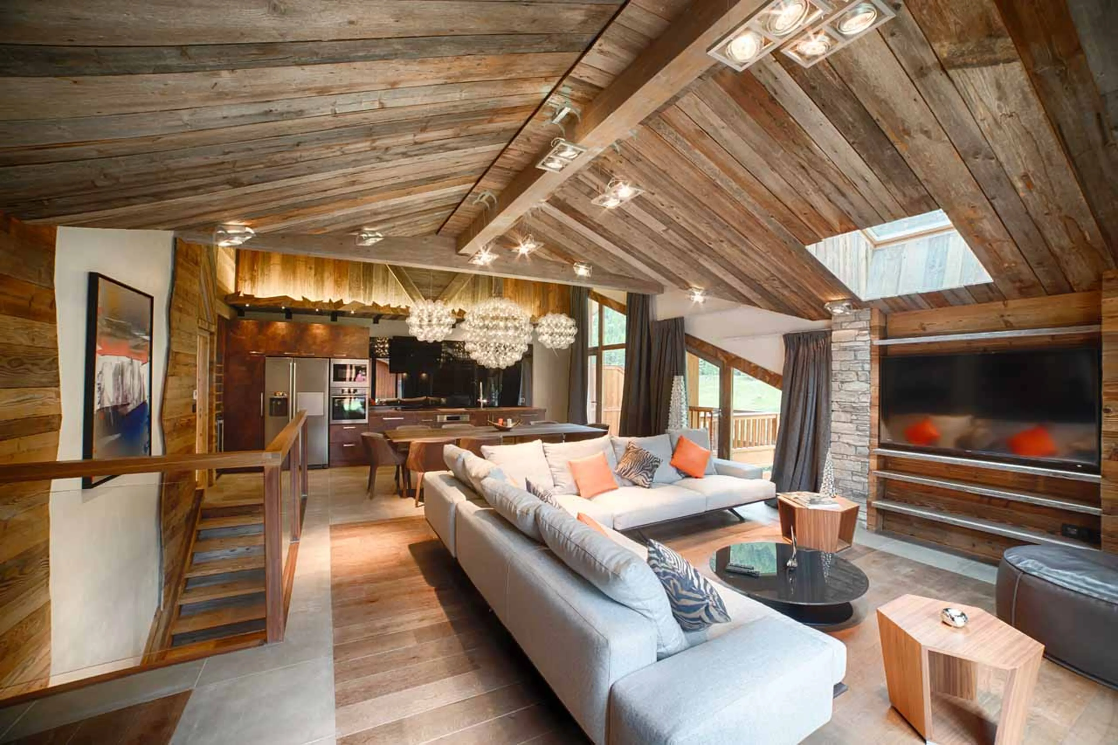Open plan living area at Apartment Cap Crystal Lodge in Tignes