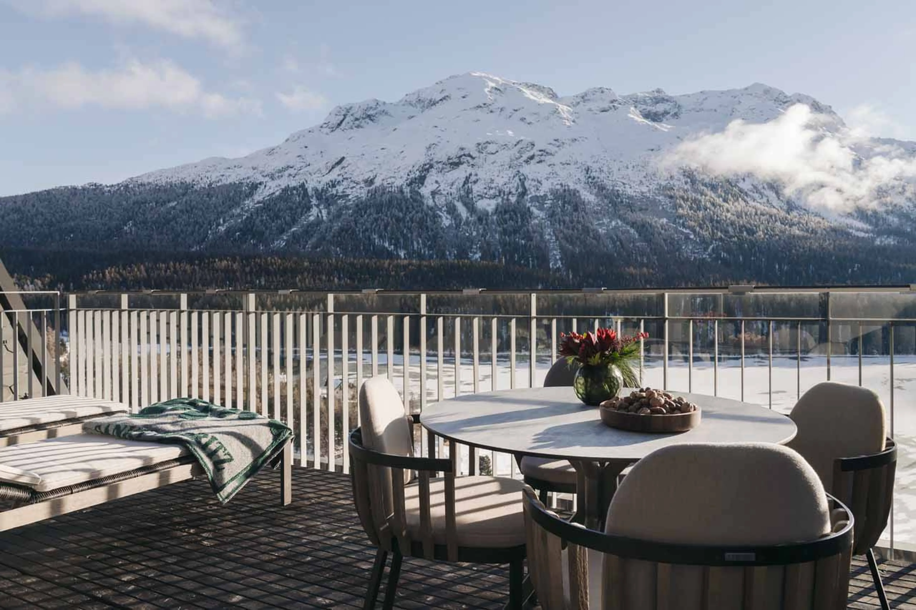 View from balcony of The Penthouse in St Moritz