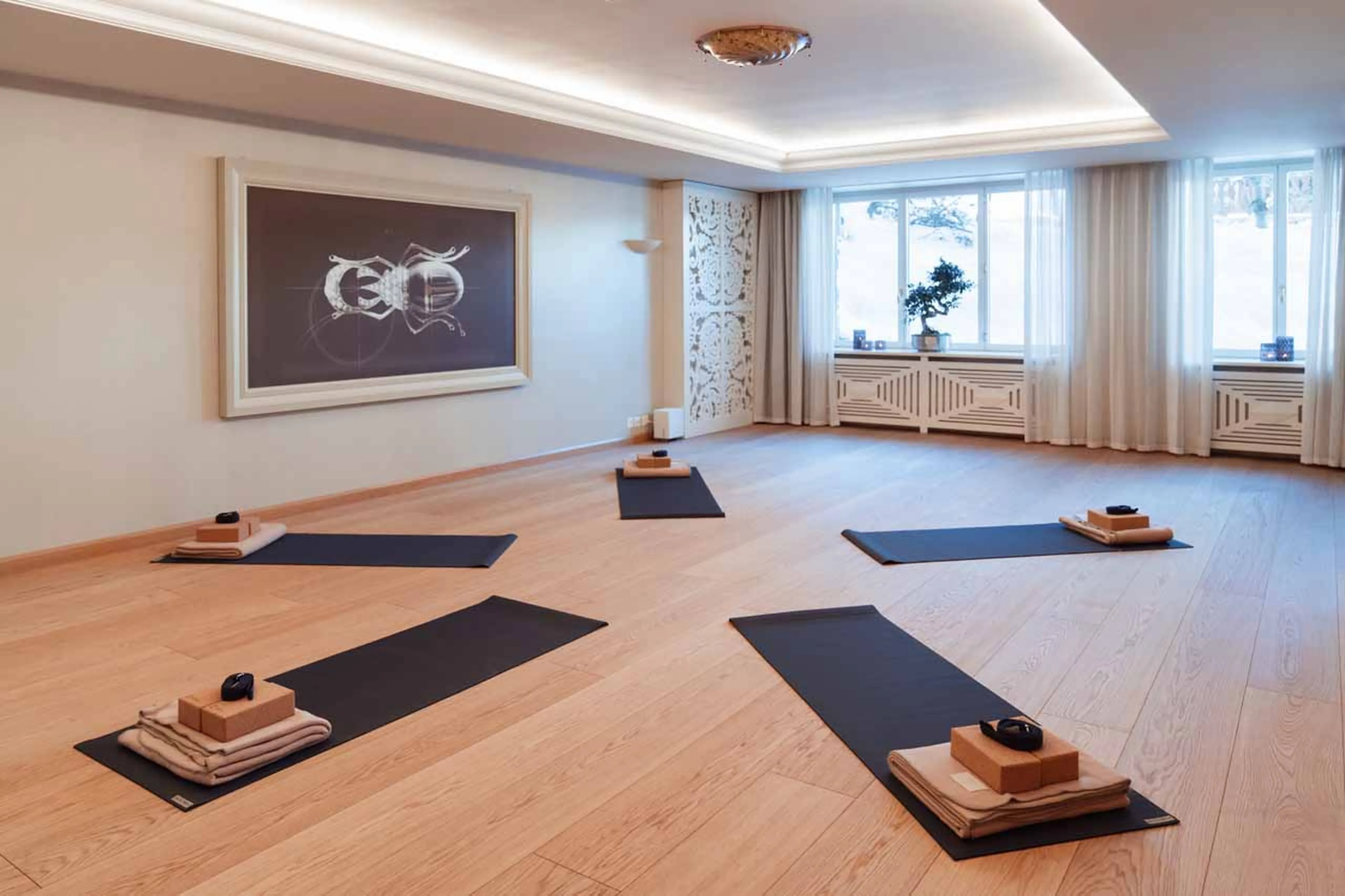 Yoga studio at the Carlton Penthouse in St Moritz