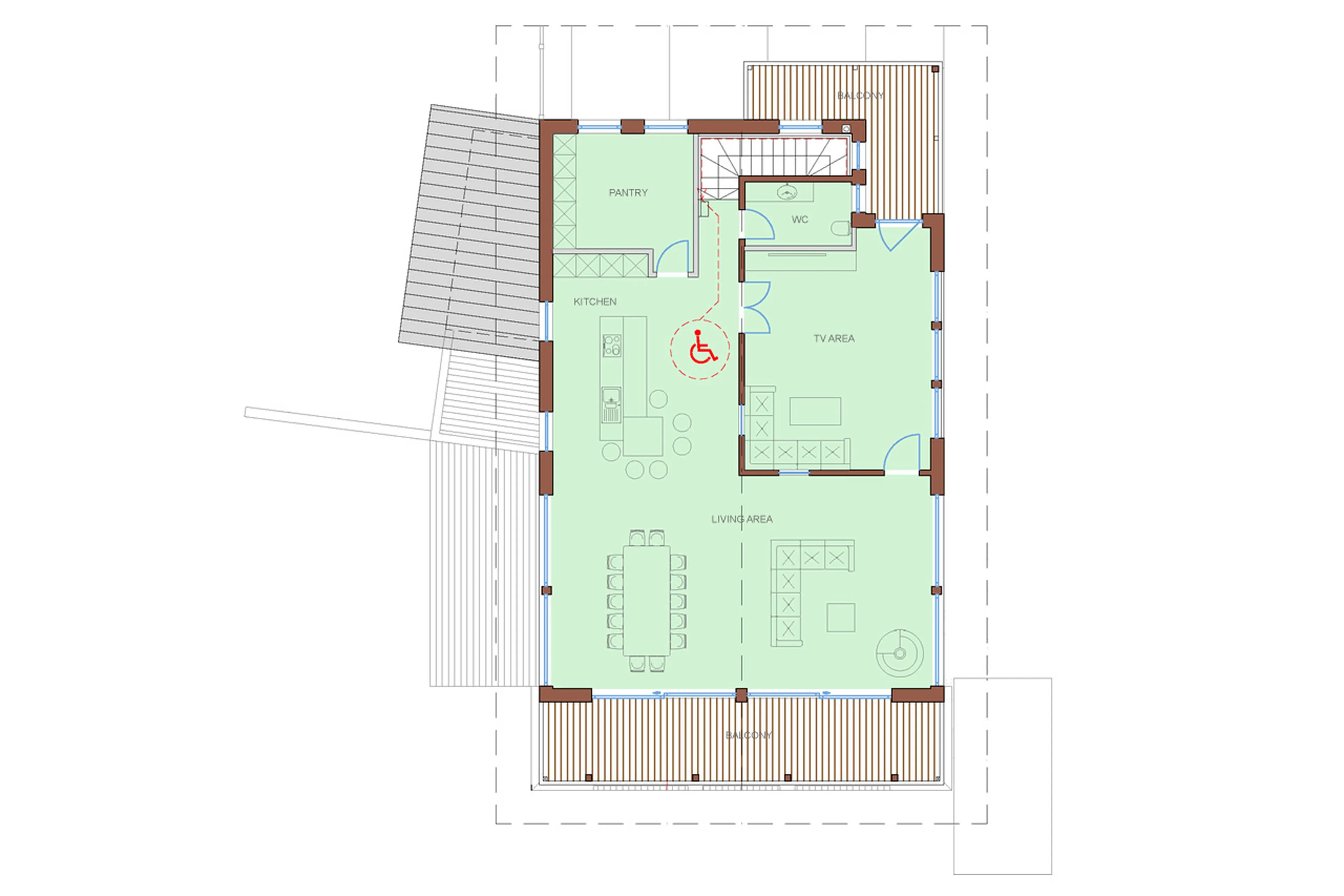 Level 1 floor plan of Casa Feroze in Alta Badia