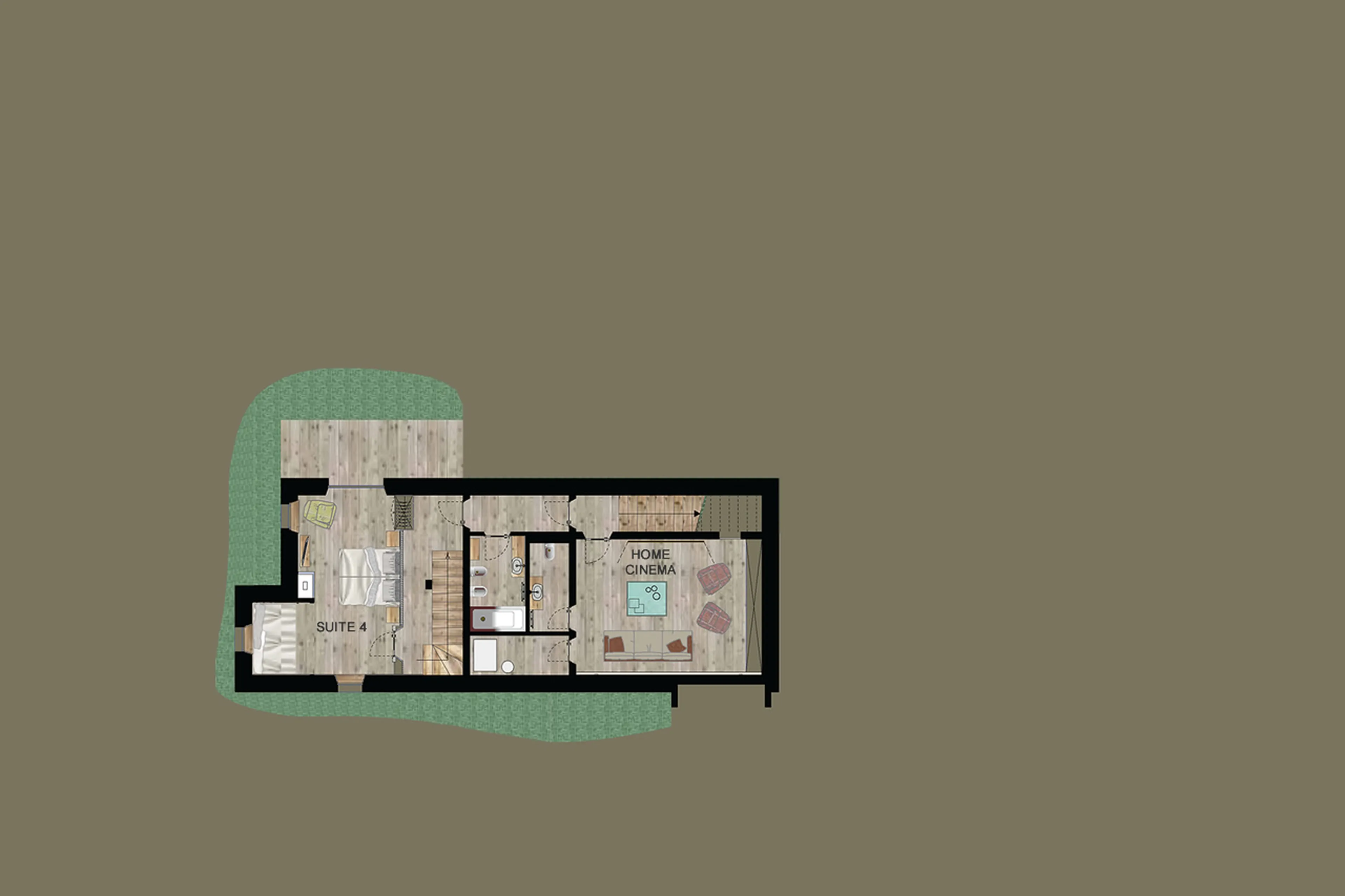 Level -1 floor plan of Cesa del Louf in Alta Badia