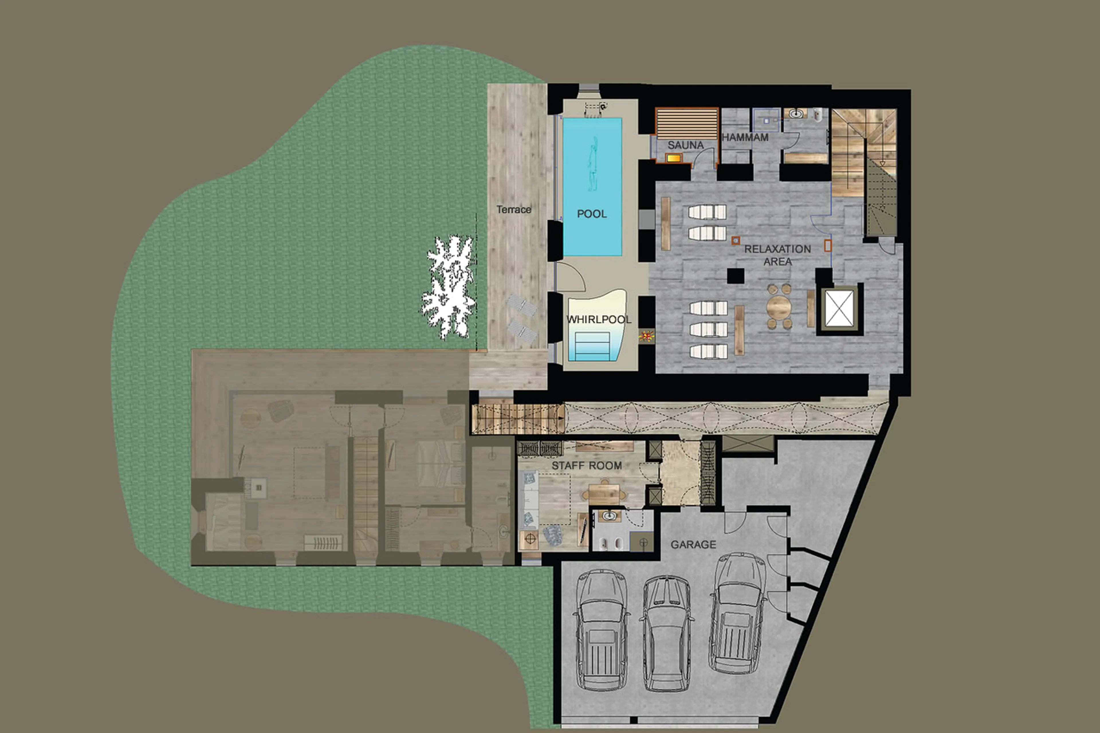 Level 0 floor plan of Cesa del Louf Maso in Alta Badia