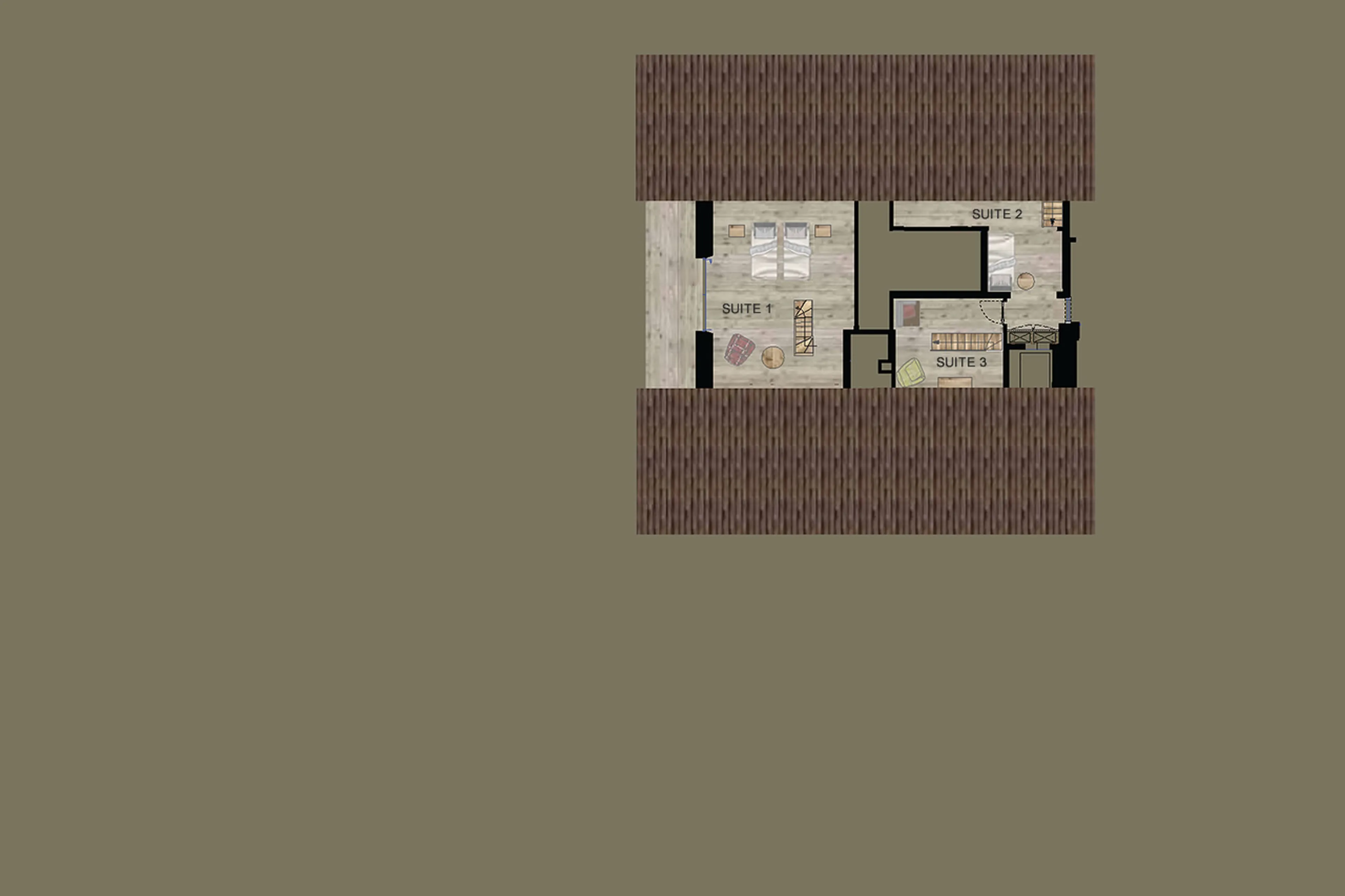 Mezzanine floor plan of Cesa del Louf Maso in Alta Badia
