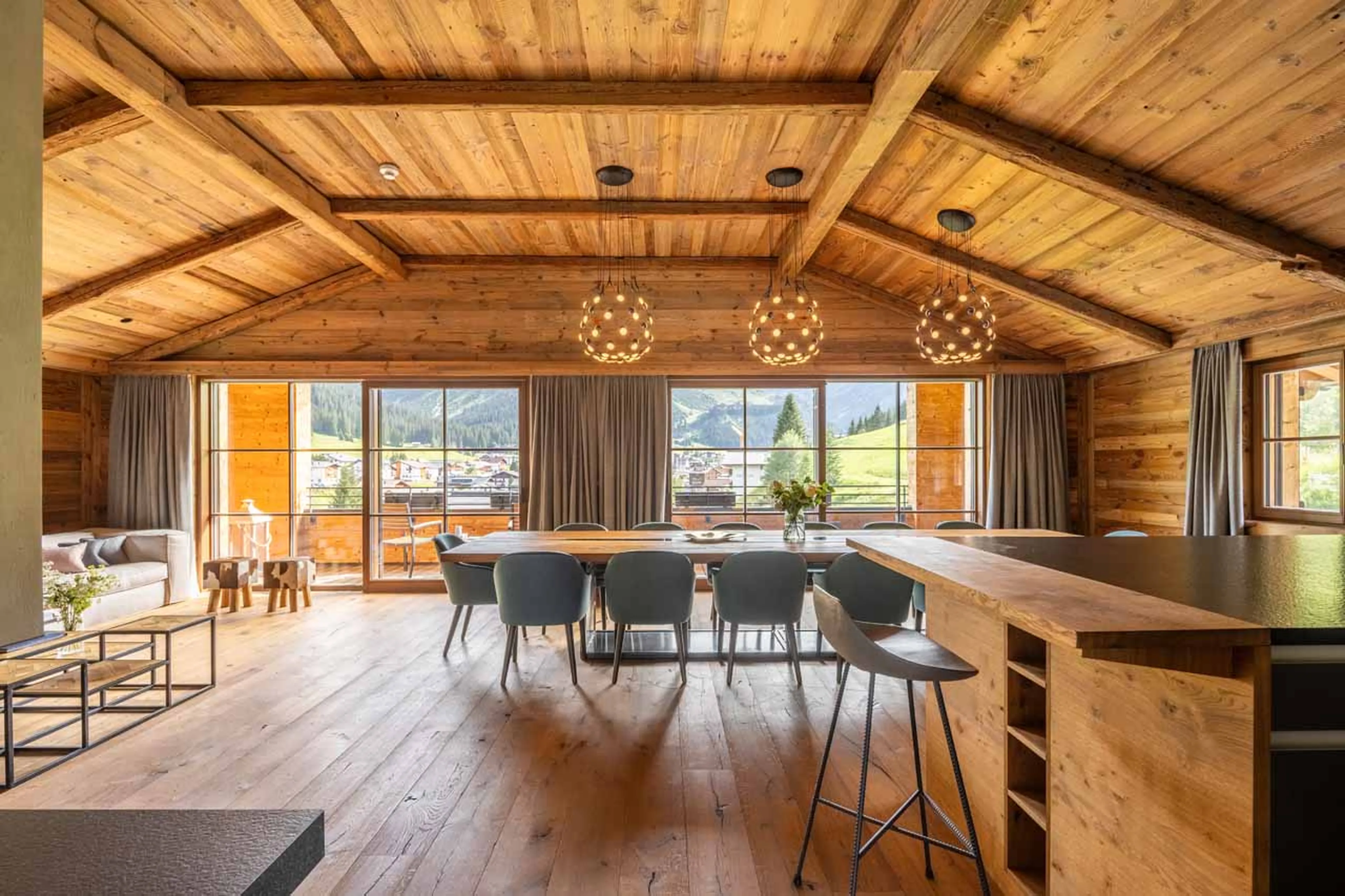 Living area open-plan at Chalech 3 in Lech
