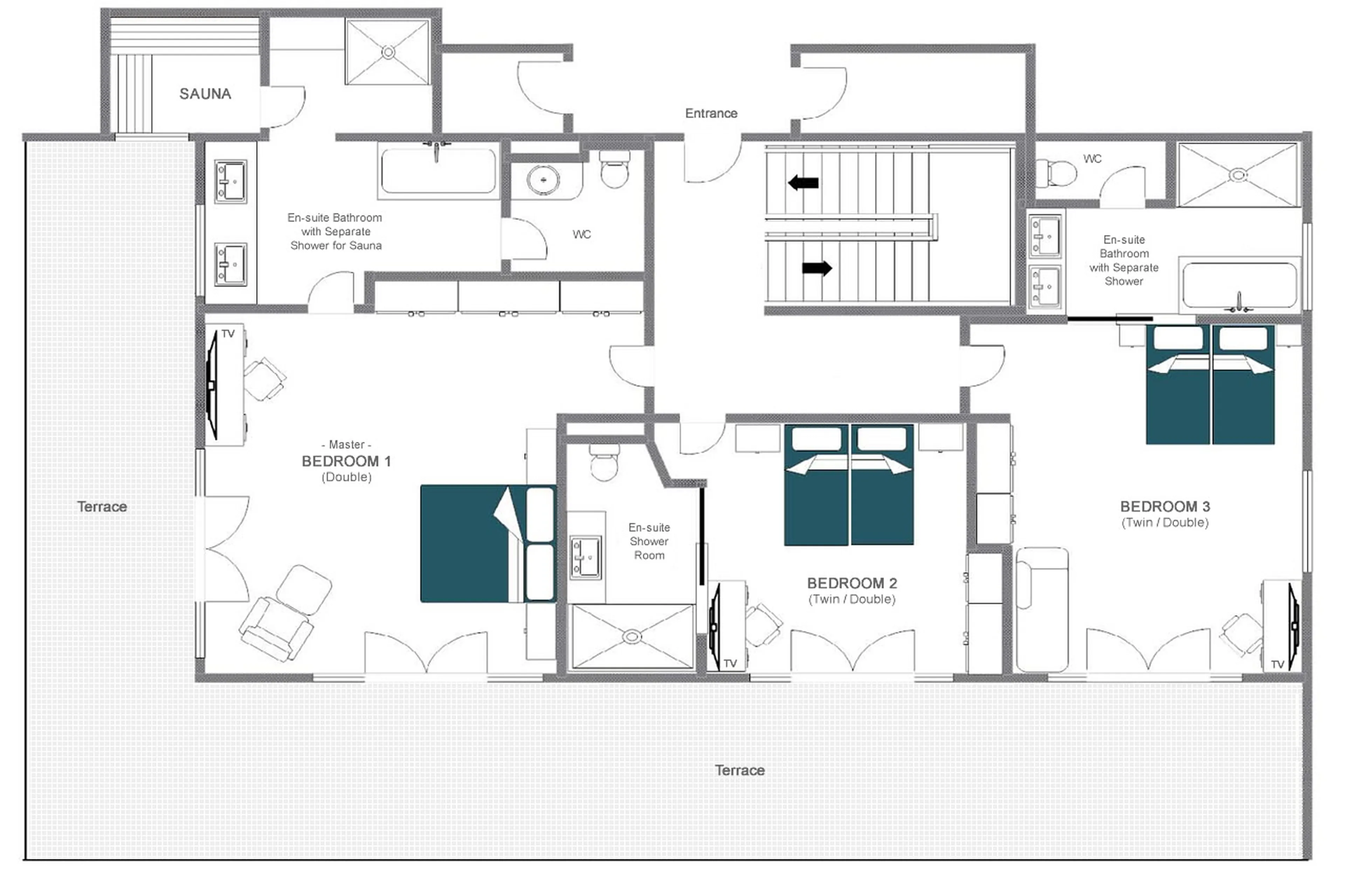 Level 0 floor plan of Chalech L in Lech