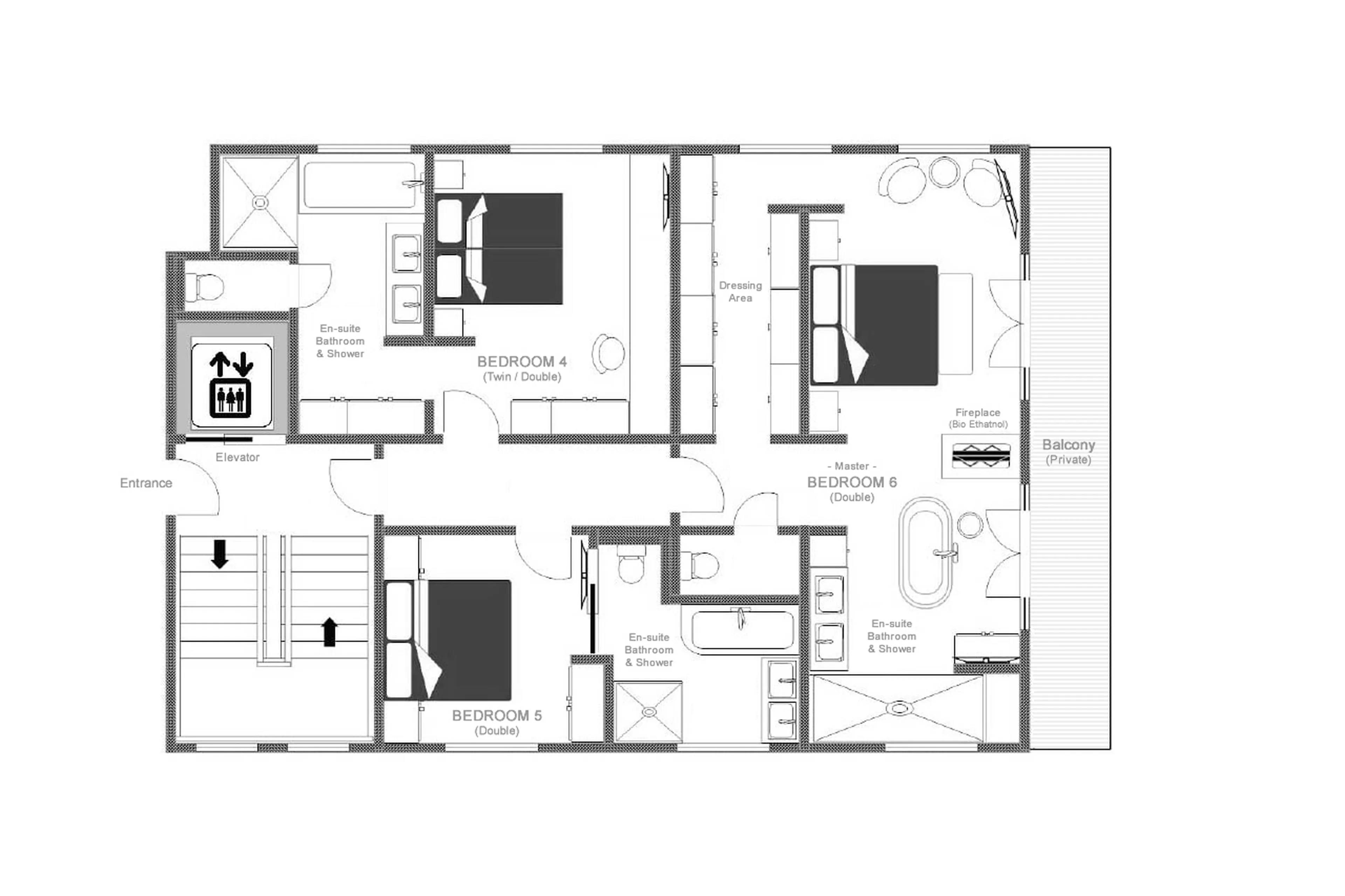 Level 1 floor plan of Chalech M in Lech