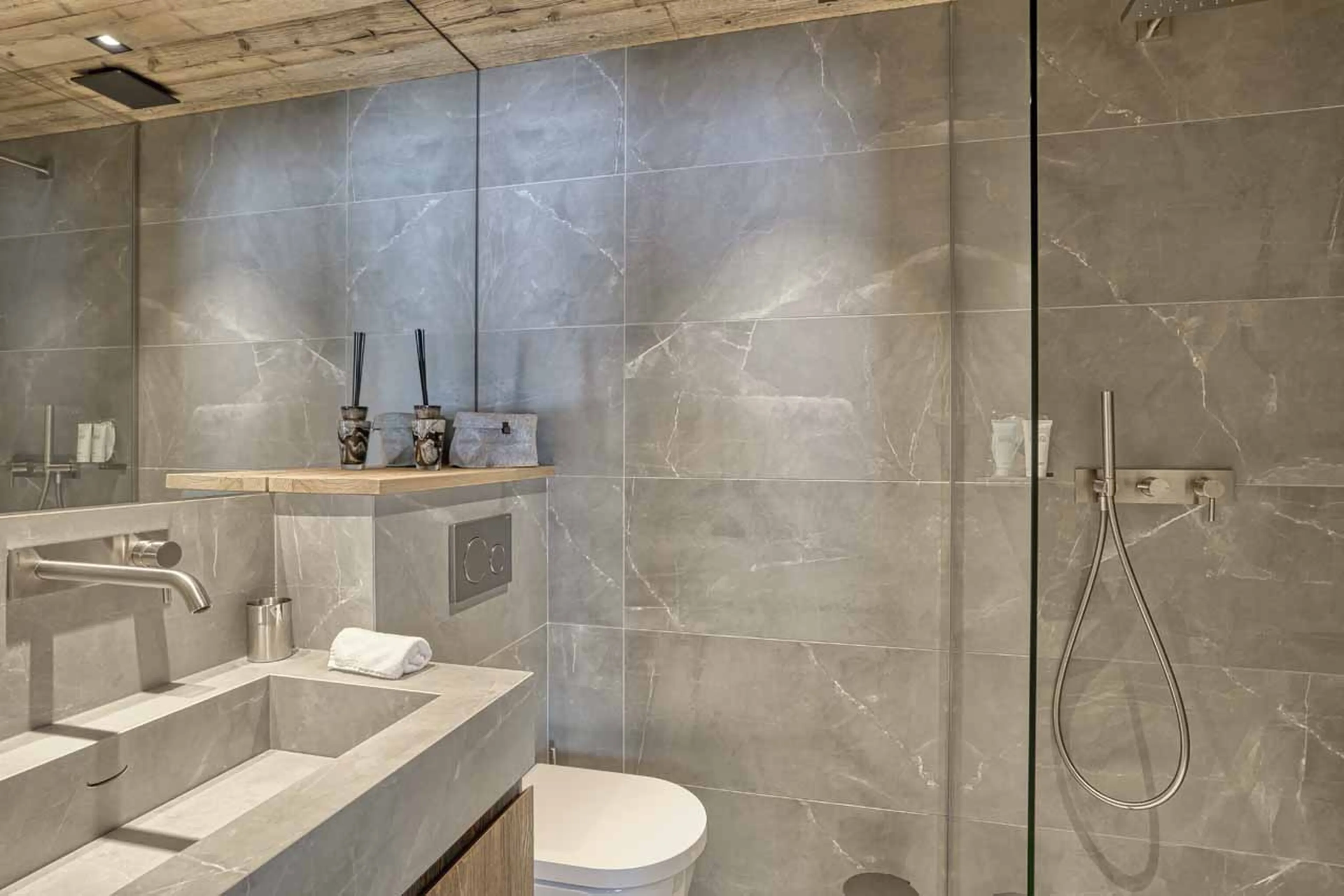 Shower room two at Chalet 141 in Megeve