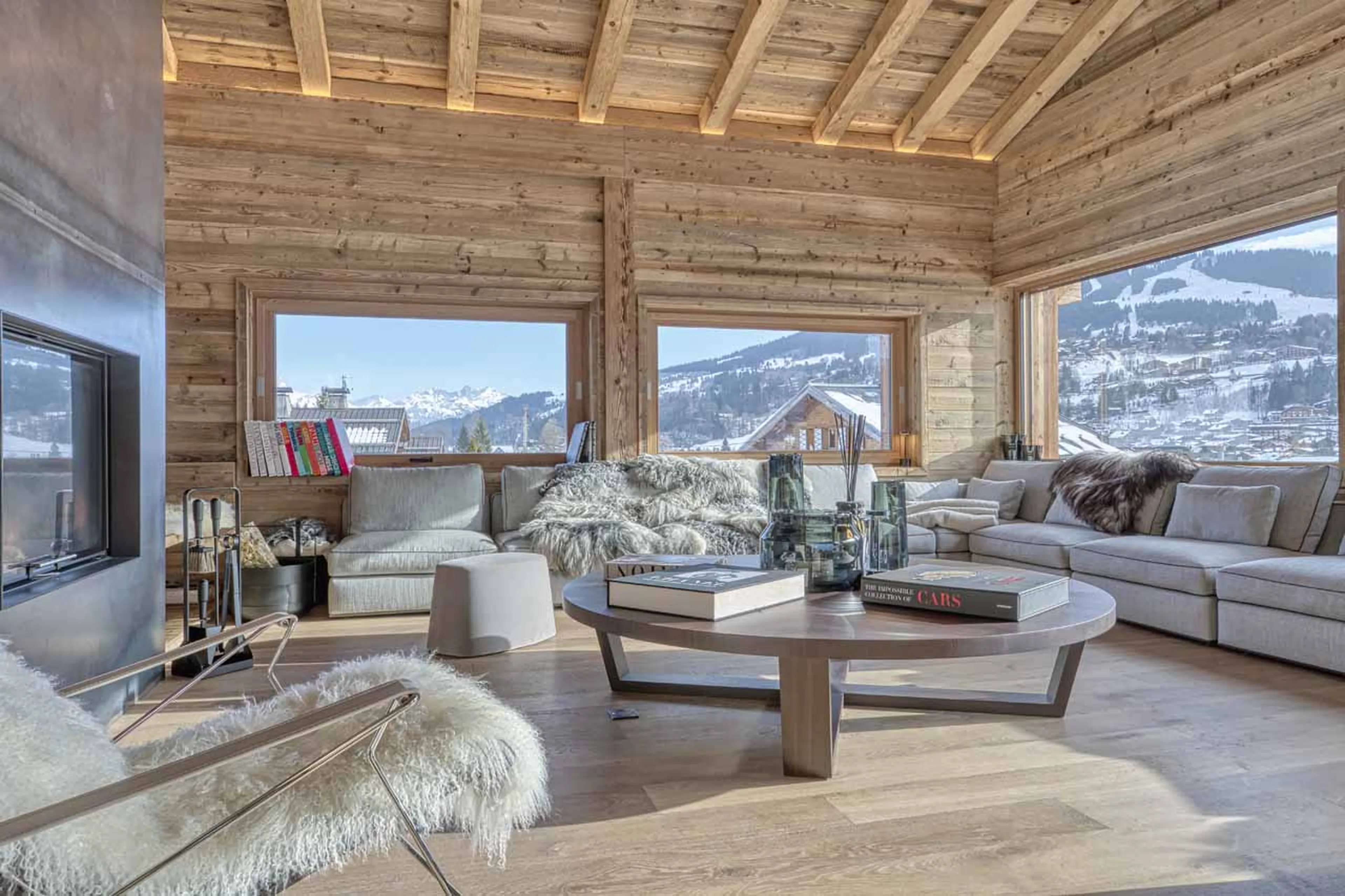 Sofas at Chalet 141 in Megeve