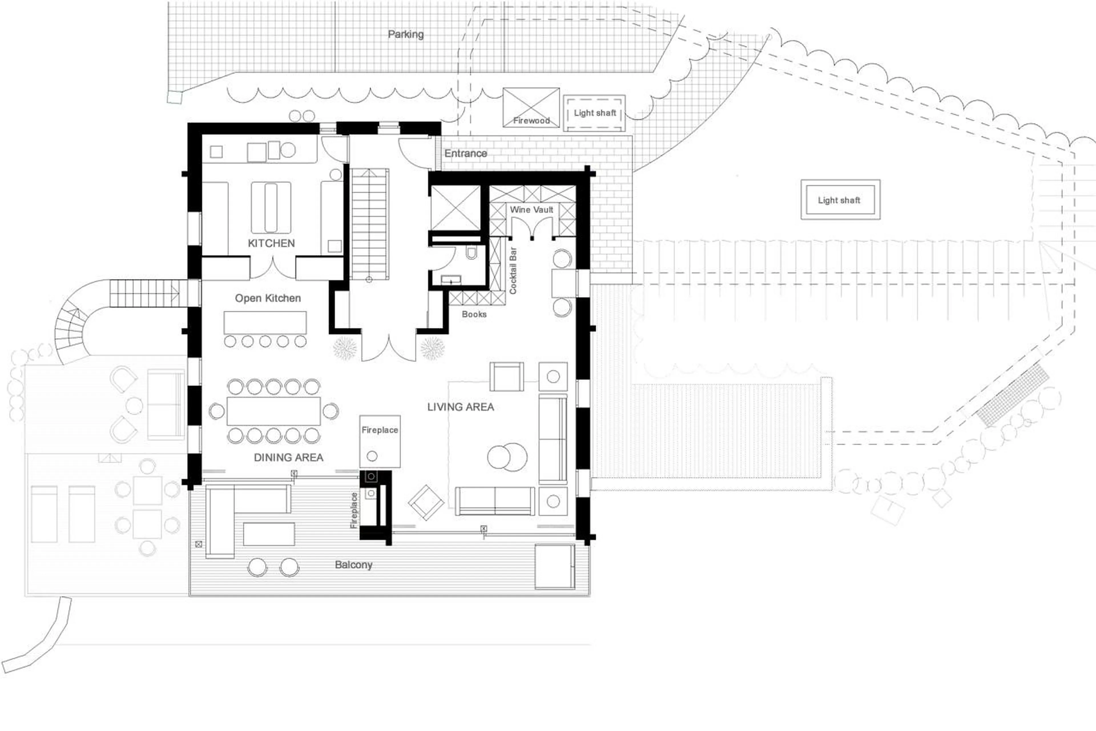 Level 2 floor plan of Chalet 1551 in Lech