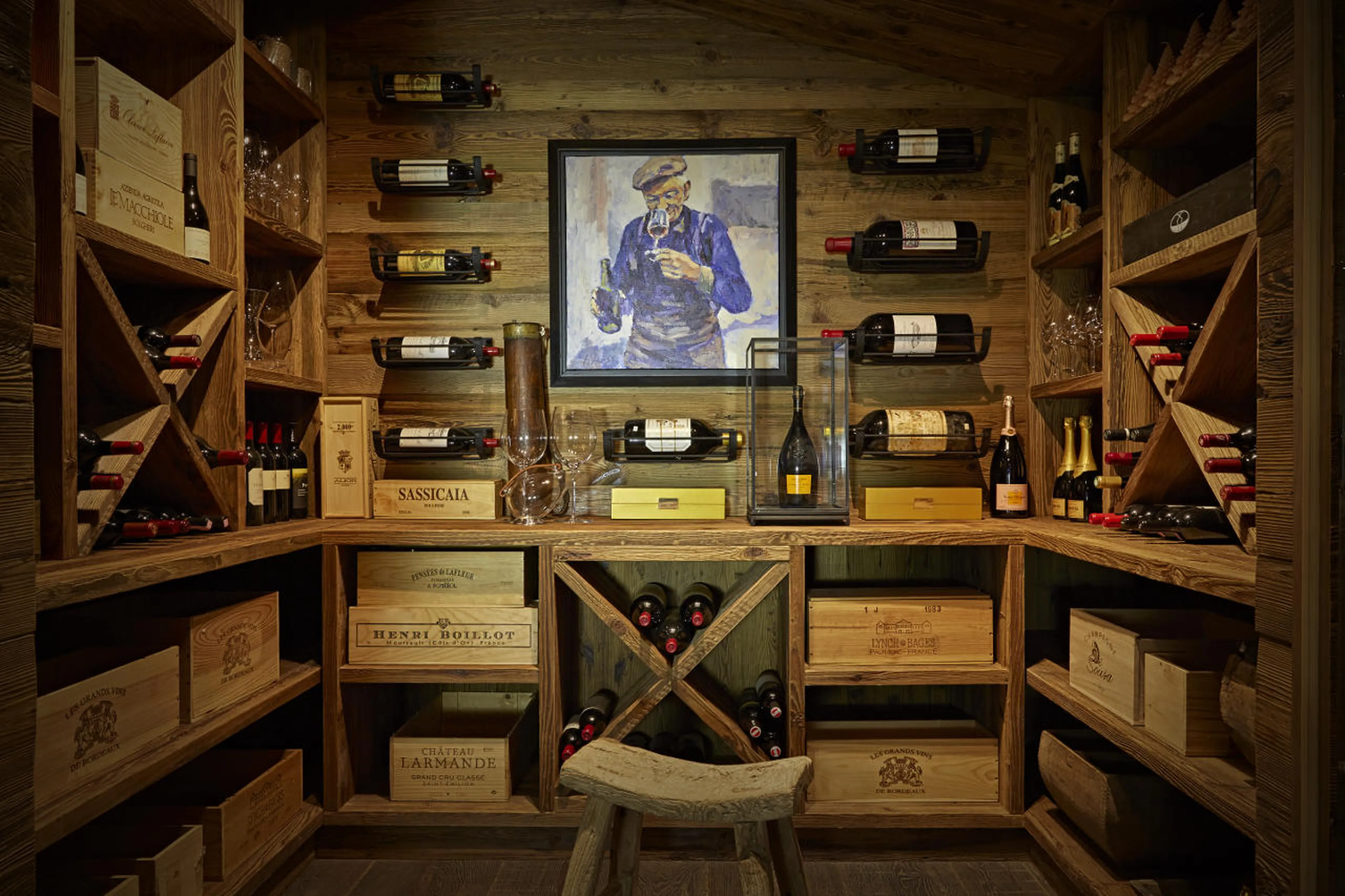 Wine vault on the living area floor of Chalet 1551 in Lech