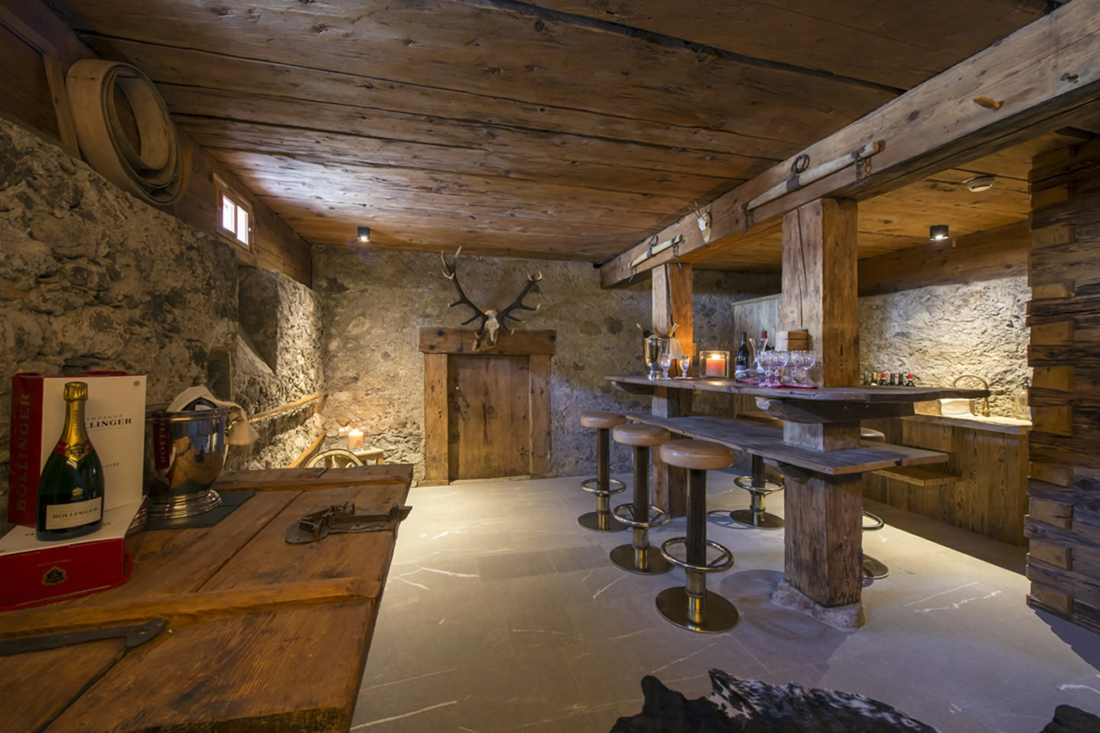 Chalet 1597 in Lech’s traditional stone wine cave cum tasting room