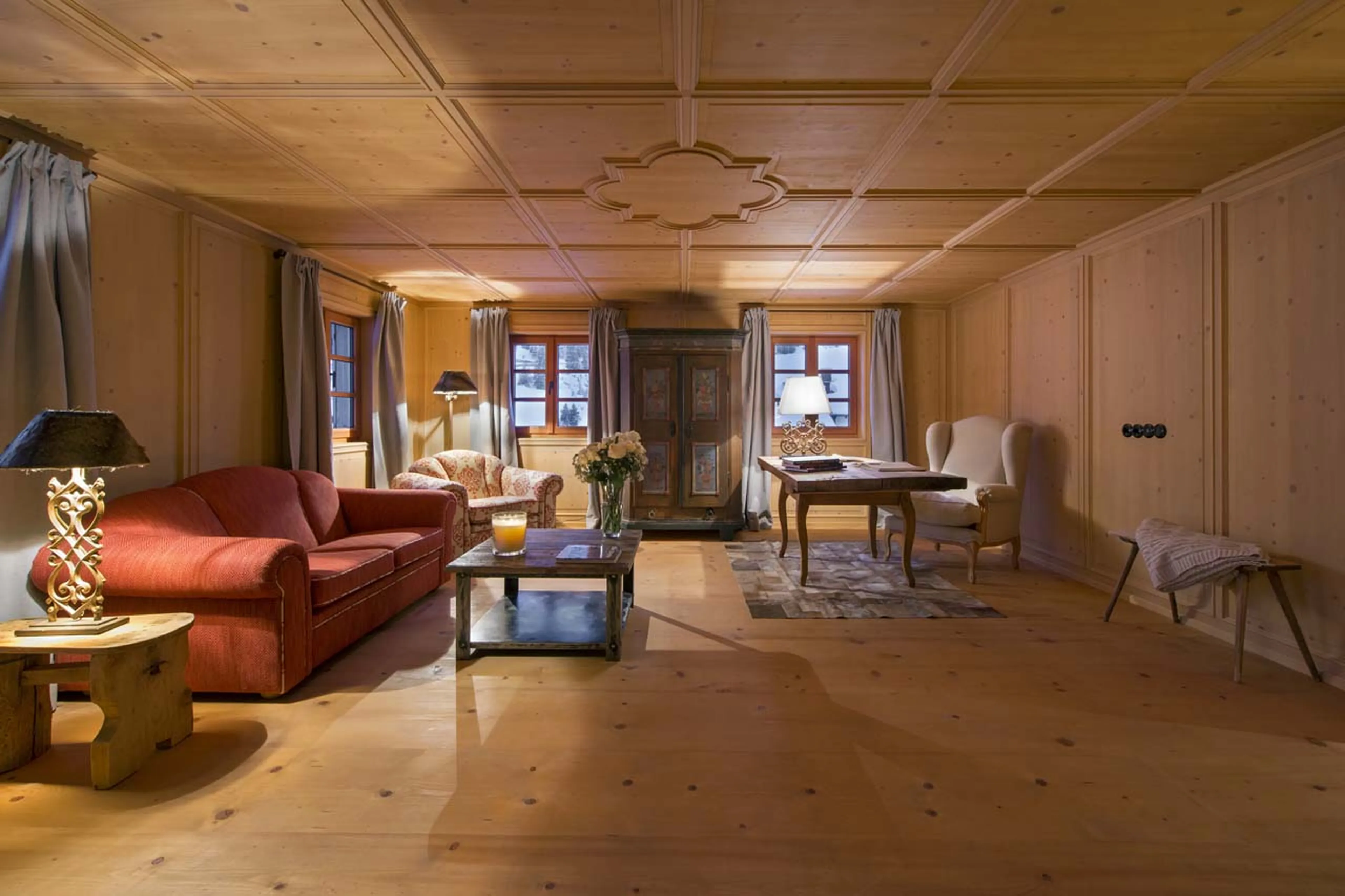 Living area of master bedroom suite in Chalet 1597 in Lech