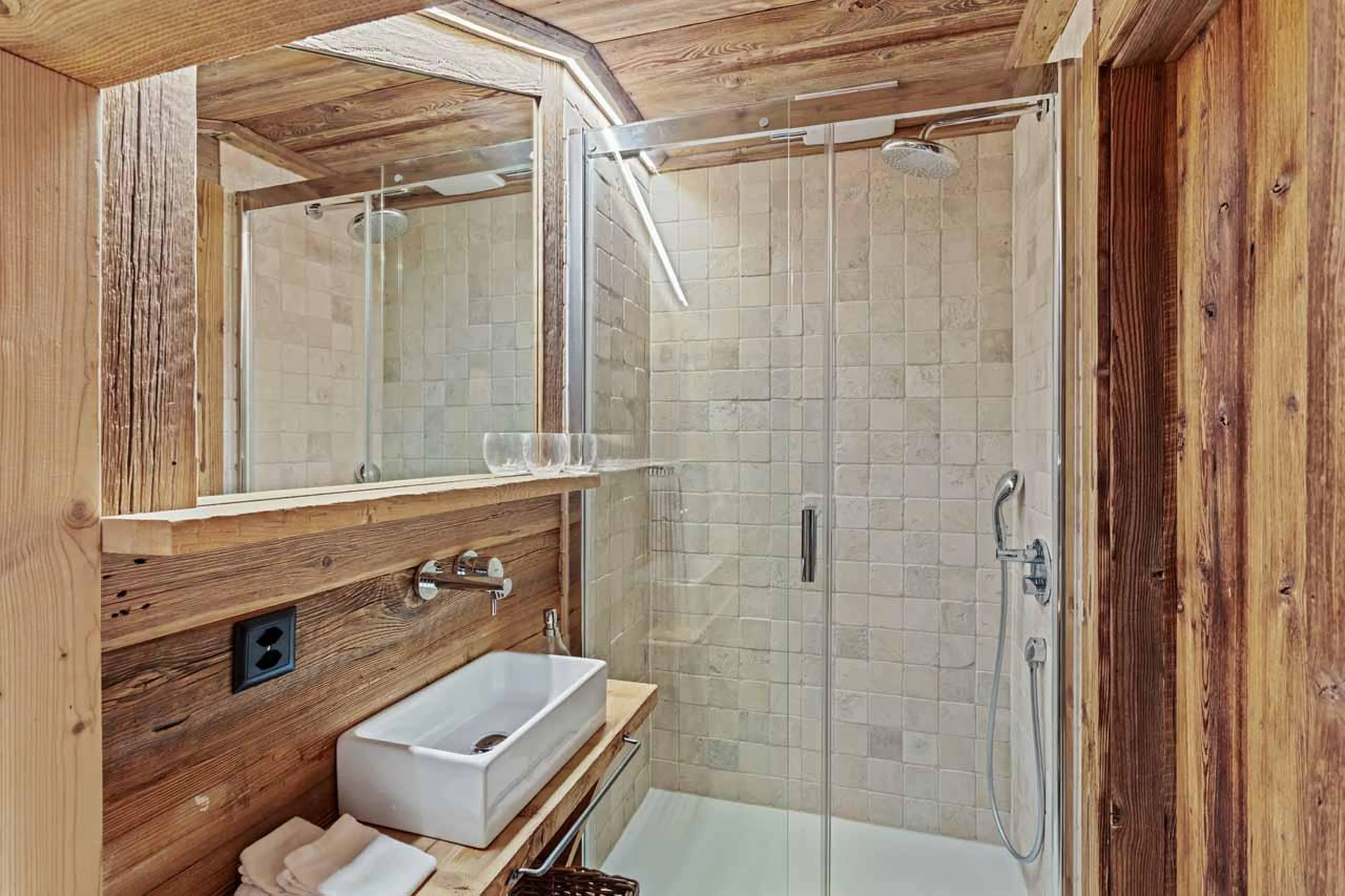 En-suite shower room in Chalet 1808, Gstaad