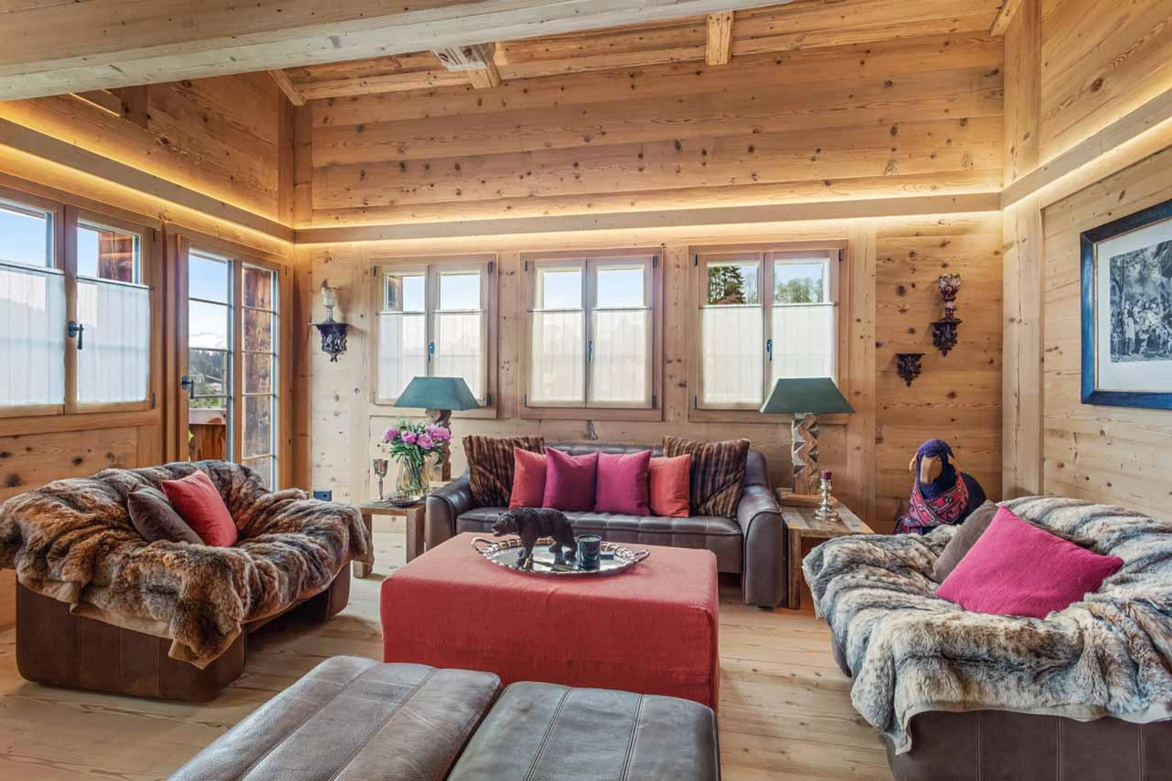 Comfortable sofas in Chalet 1808, Gstaad