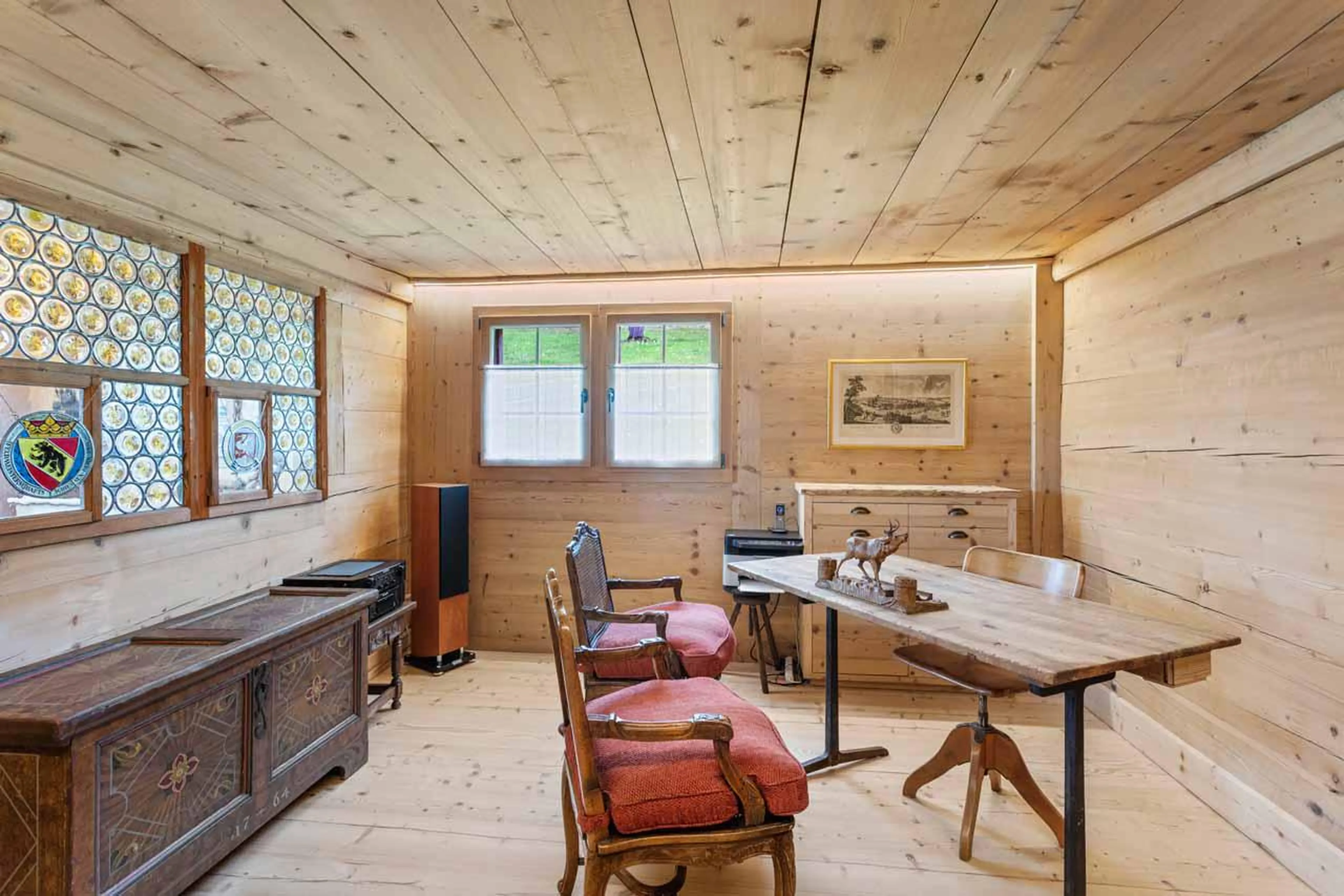 Music room in Chalet 1808, Gstaad