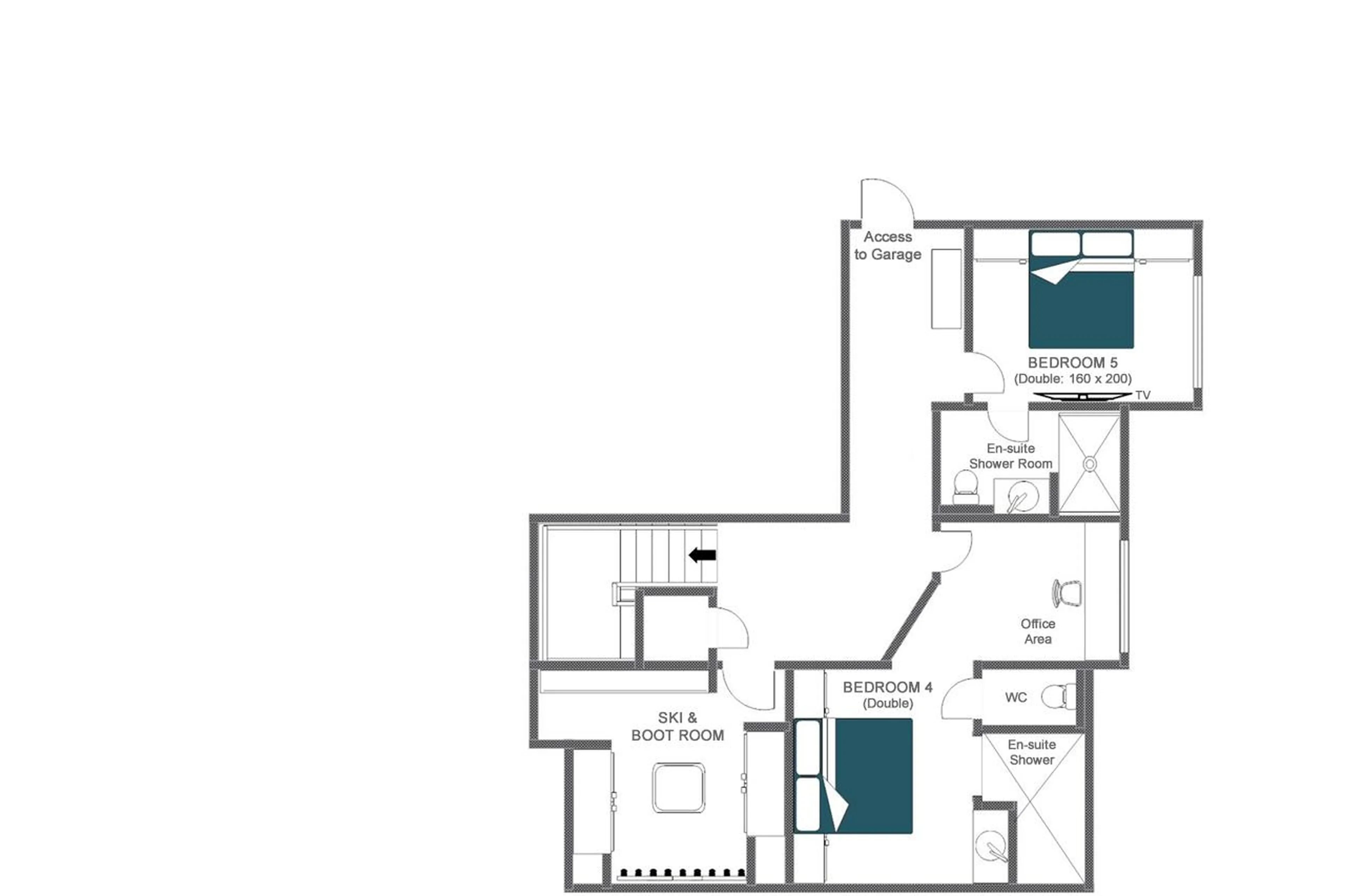 Level 0 floor plan of Chalet 1850 in Val d'Isere