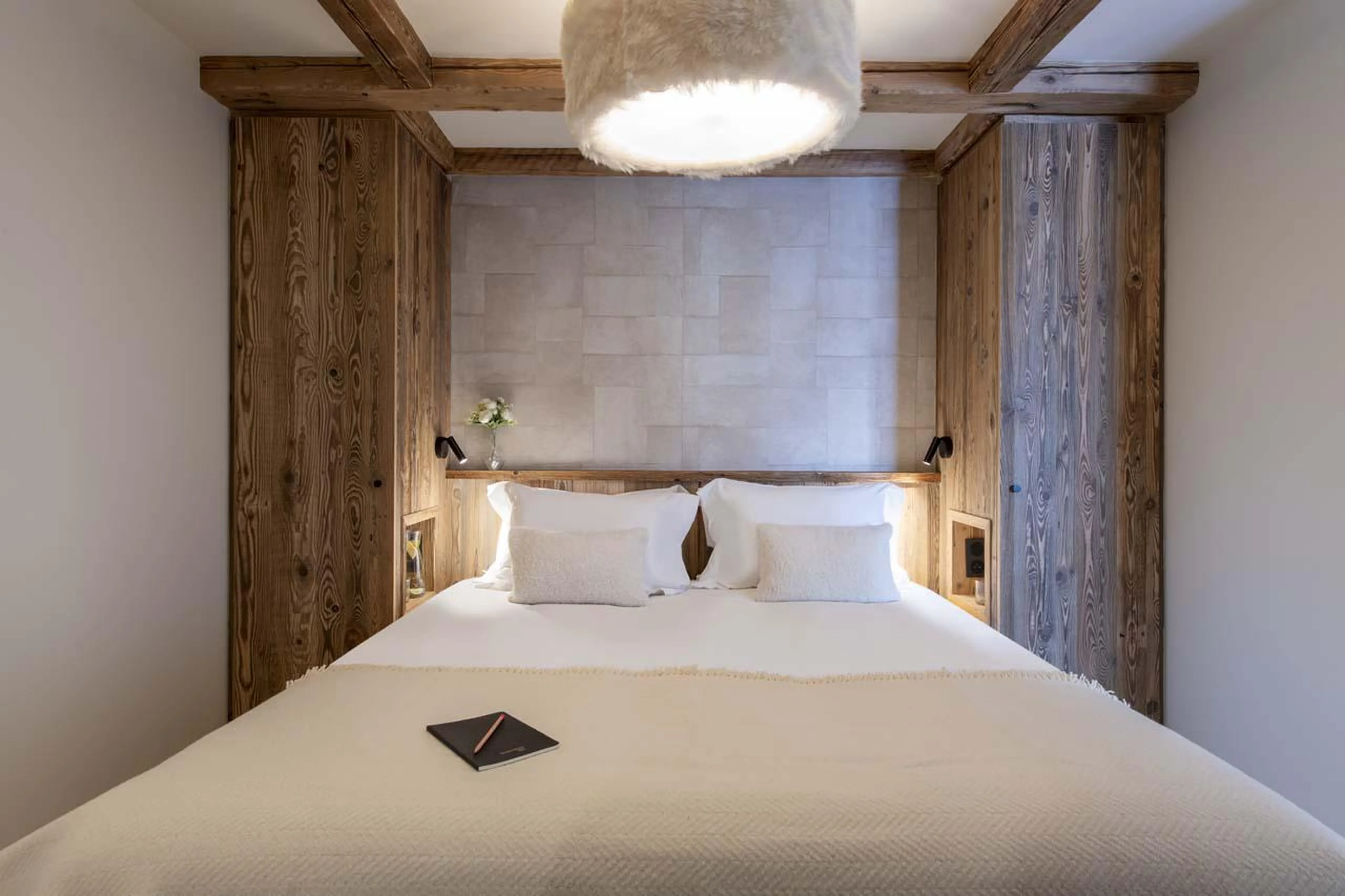Comfortable double bed at Chalet 1850 in Val d'Isere