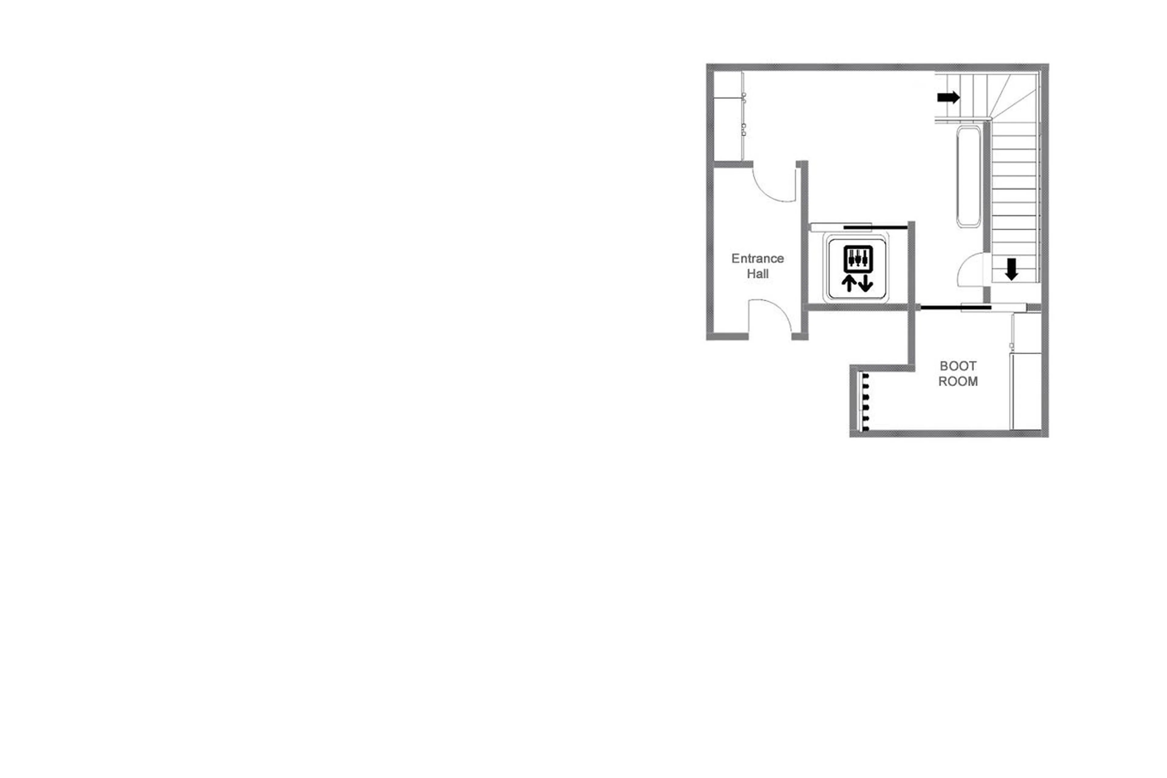 Level 0 floor plan of Chalet 1855 in Val d'Isere