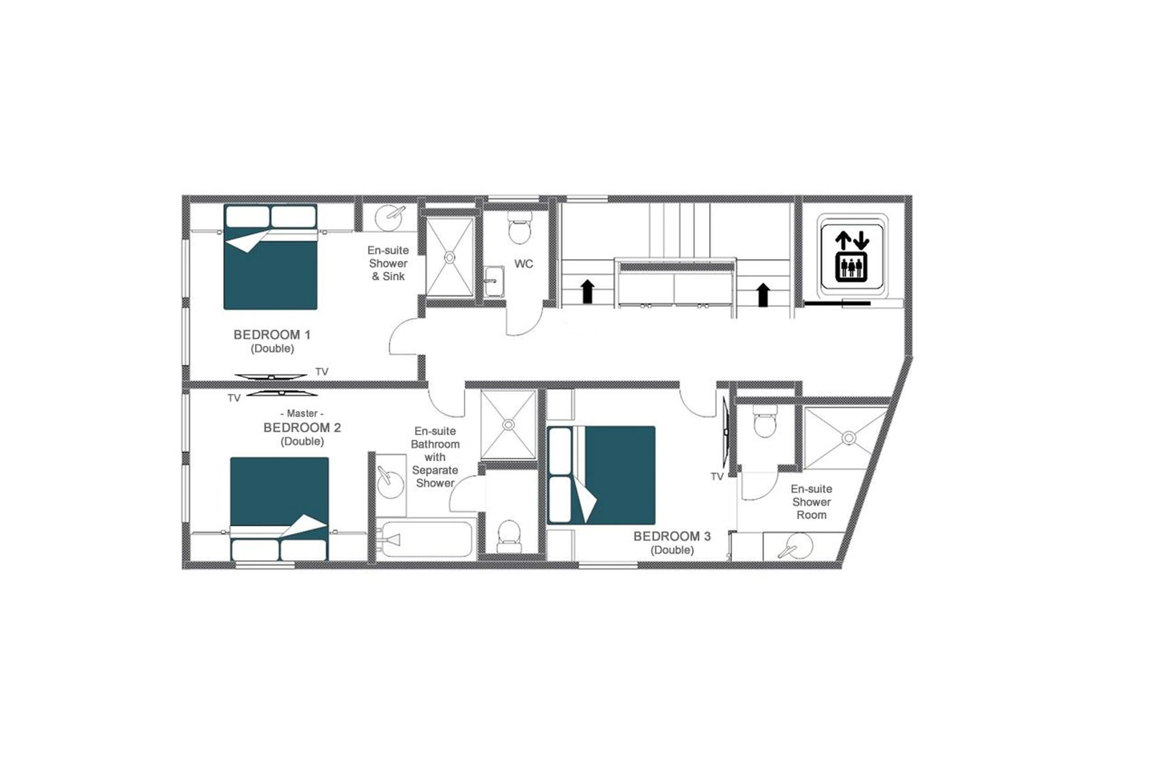 Level 3 floor plan of Chalet 1855 in Val d'Isere