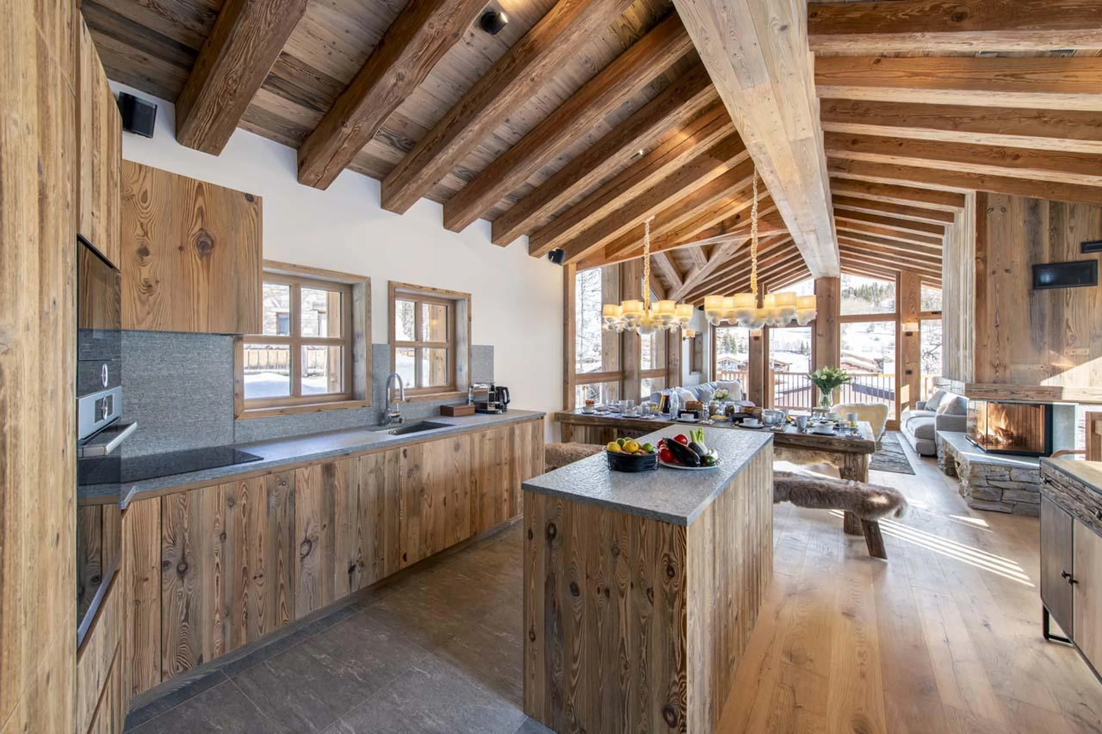 Fully-equipped kitchen at Chalet 1855 in Val d'Isere