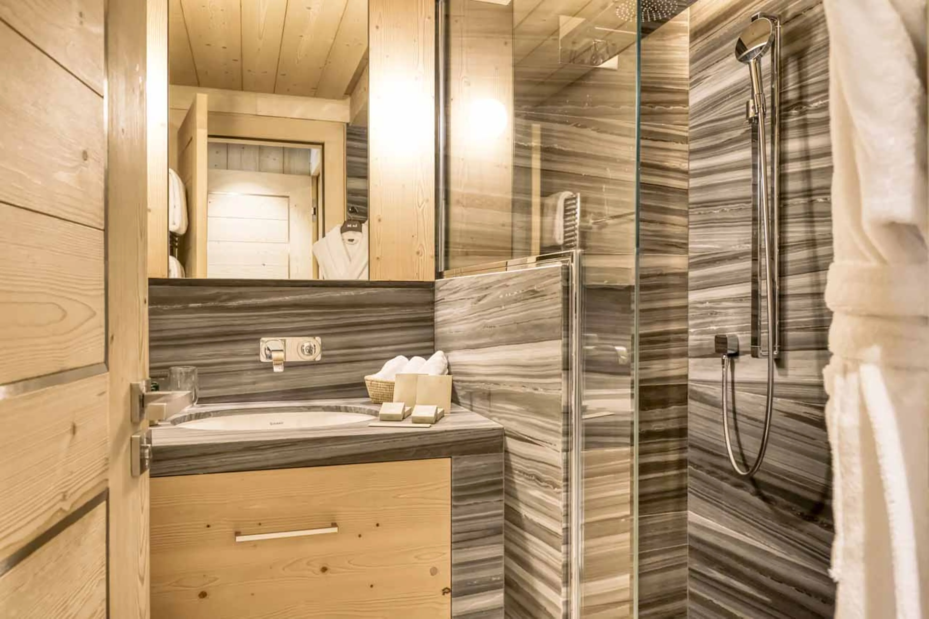 Bedroom 5 en-suite at Chalet 34 in Megeve
