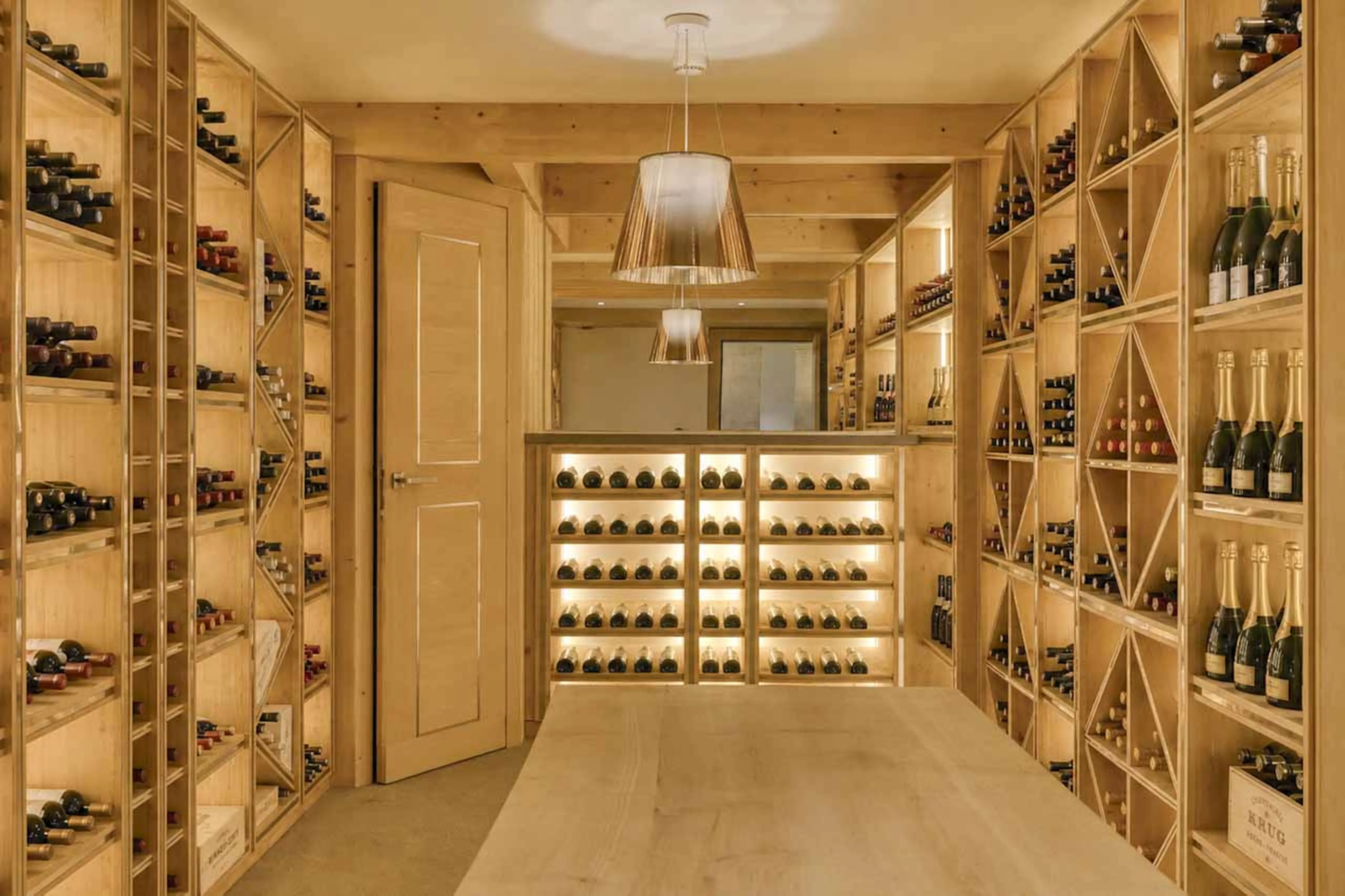 Wine cellar at Chalet 34 in Megeve