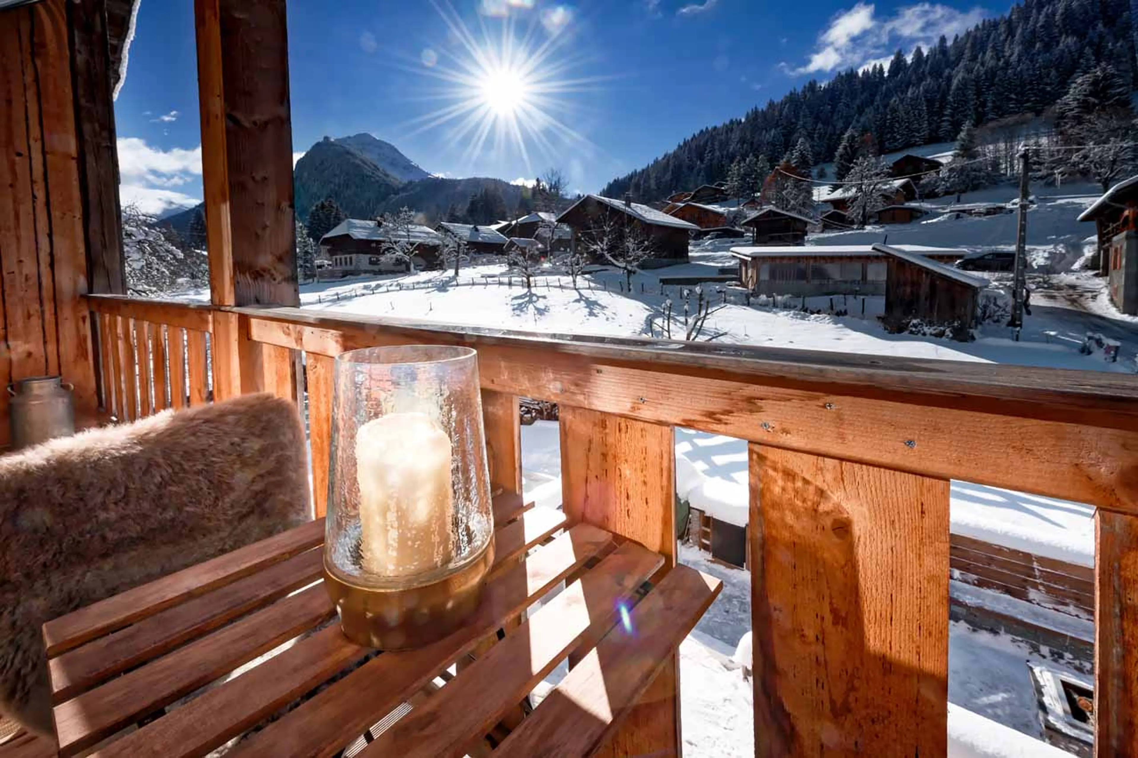 Views from balcony at Chalet 46˚ in Morzine