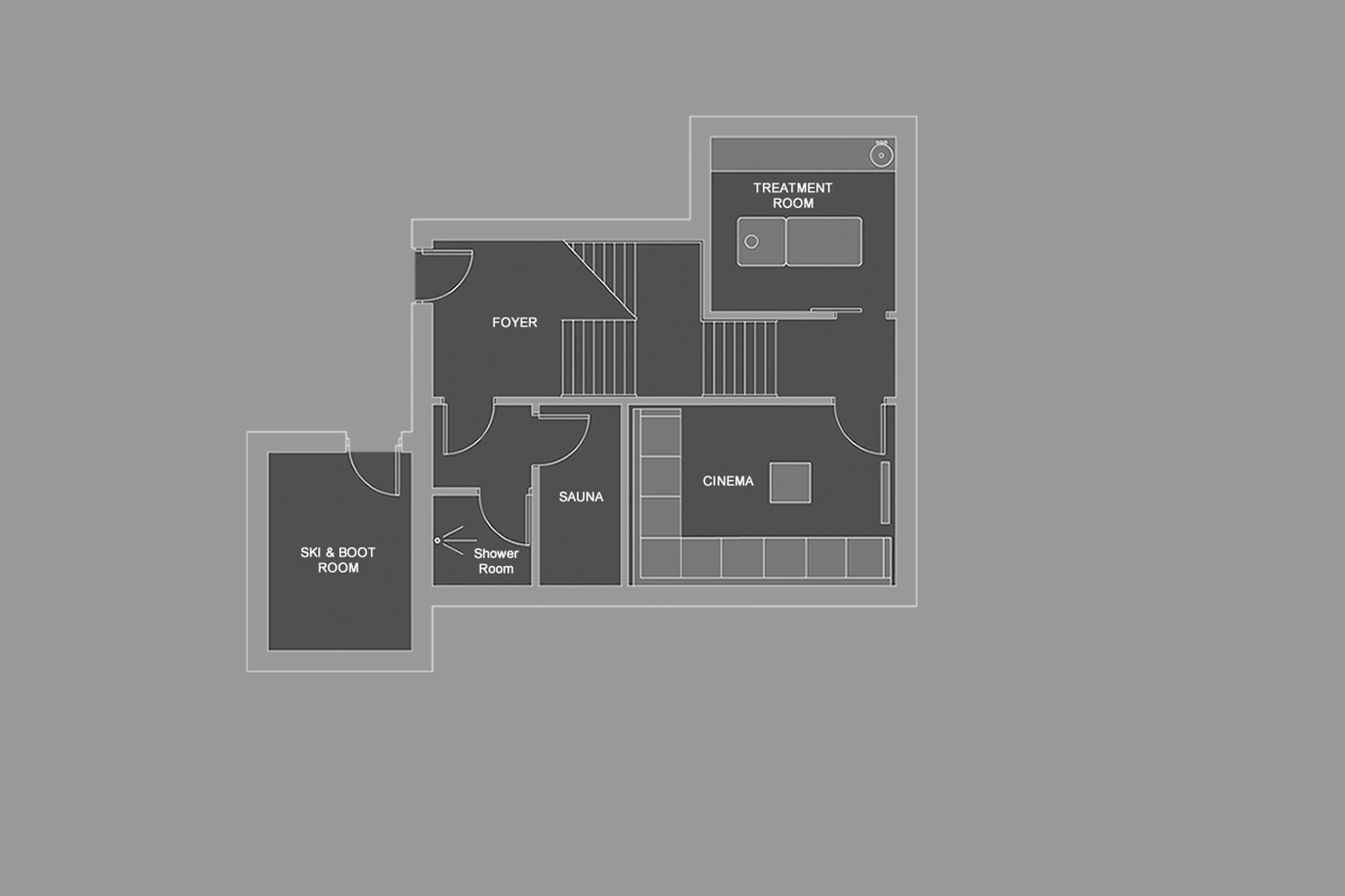 Level 0 floor plan at Chalet 46˚ in Morzine