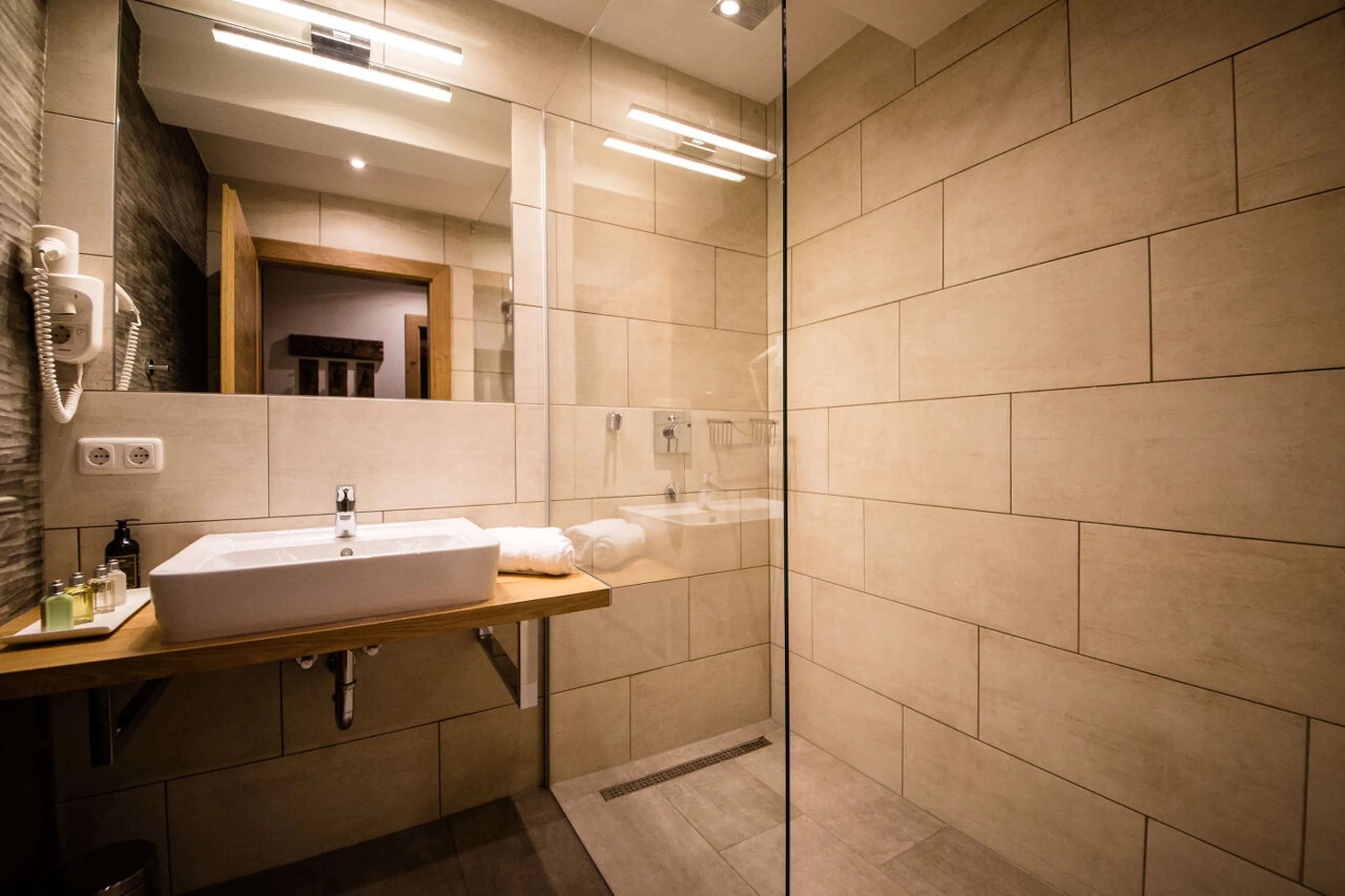 En-suite shower room at Chalet 53 in St Anton