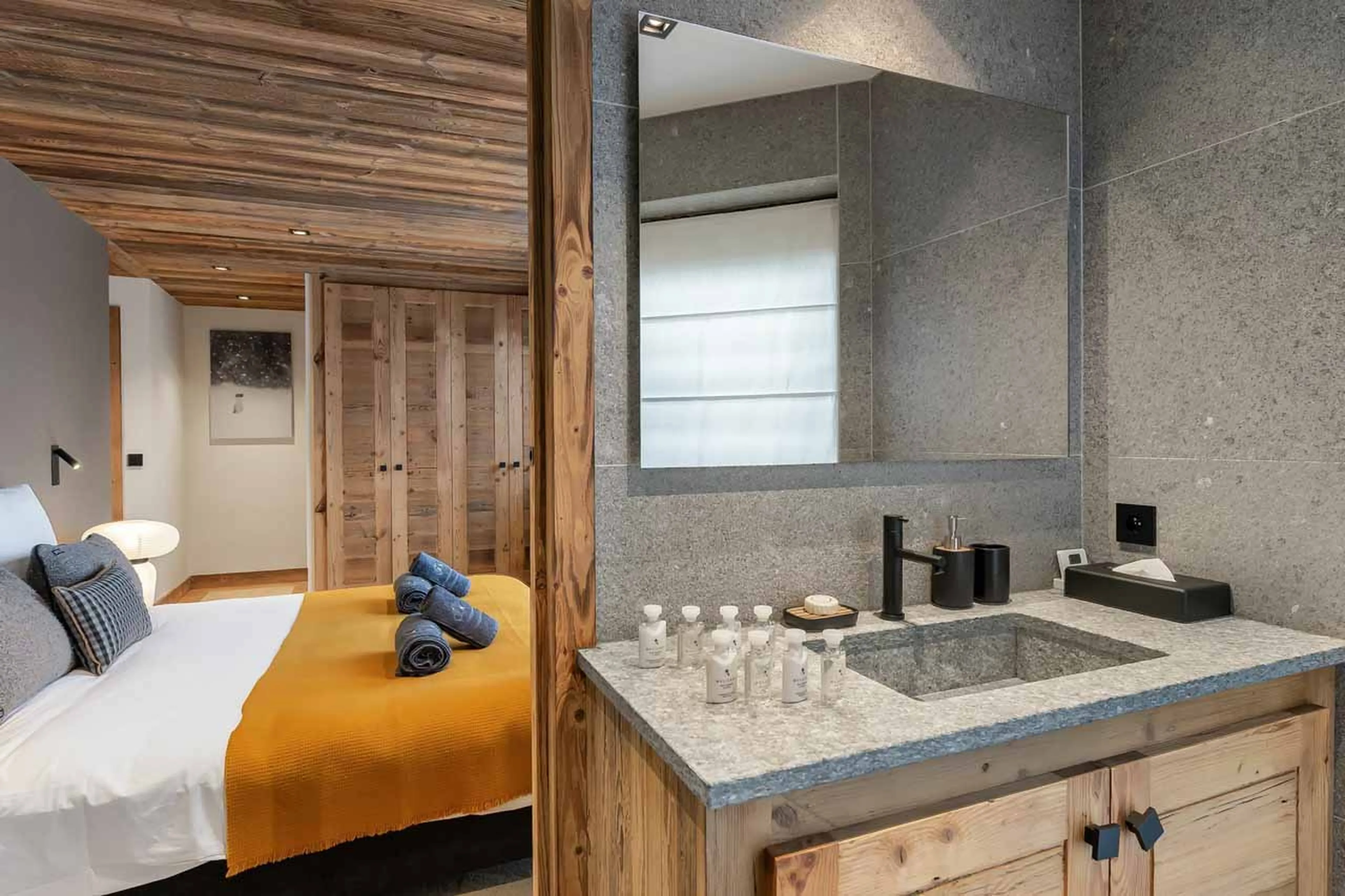 En-suite shower room at Chalet CIUK in Courchevel 1550