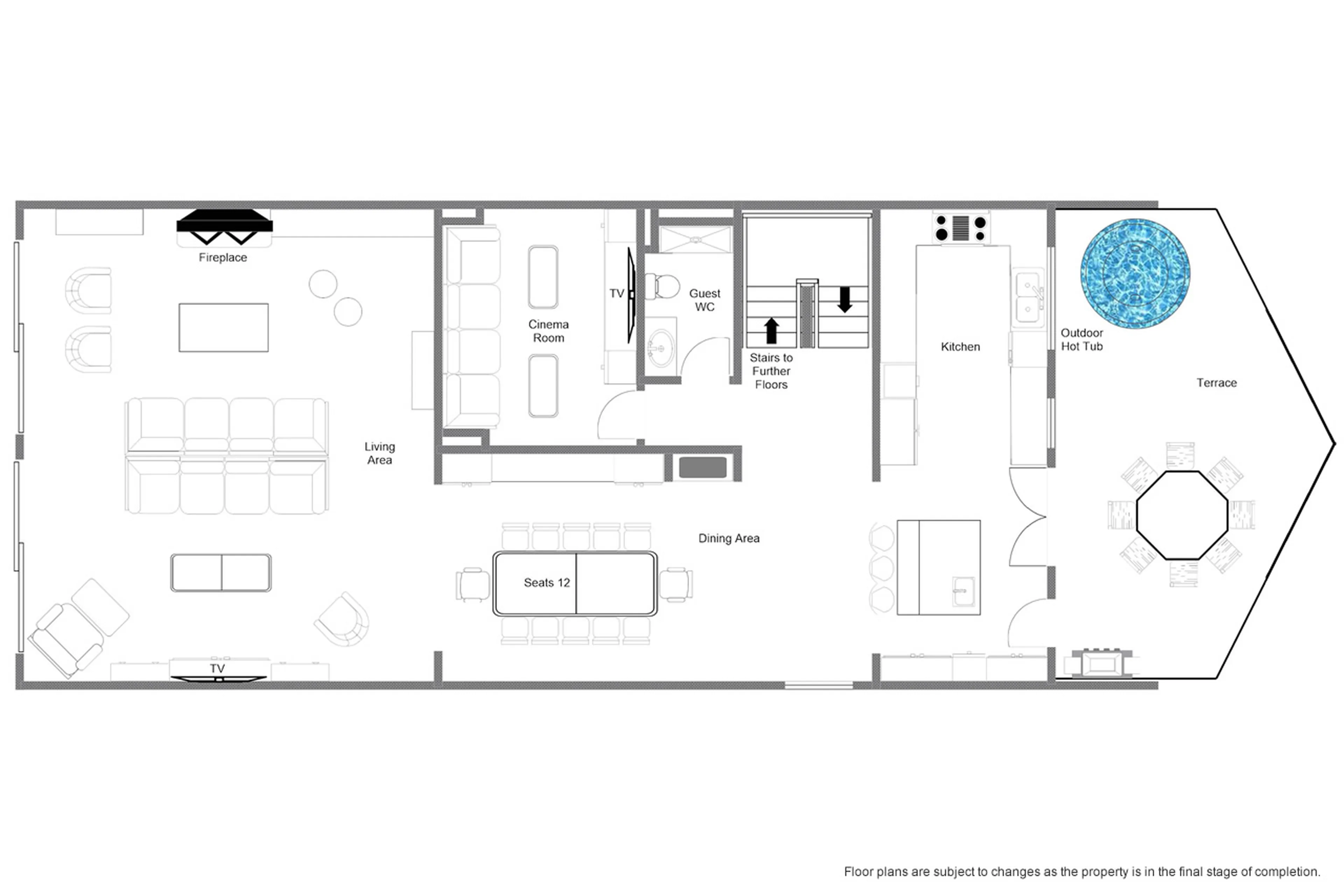 Level 0 floor plan of Chalet Abade in Val d'Isere