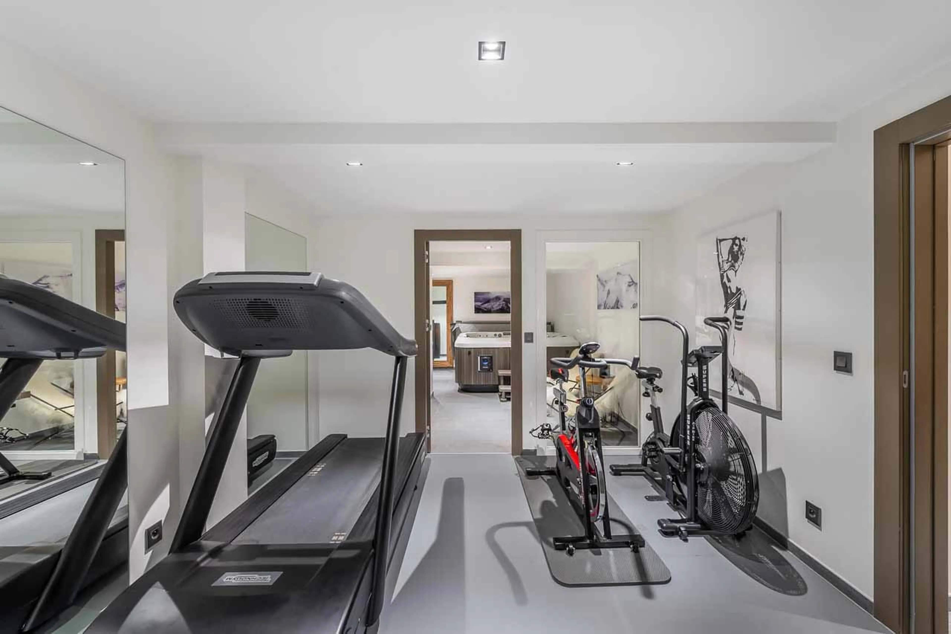 Well-equipped gym at Chalet Acelia in Courchevel 1550