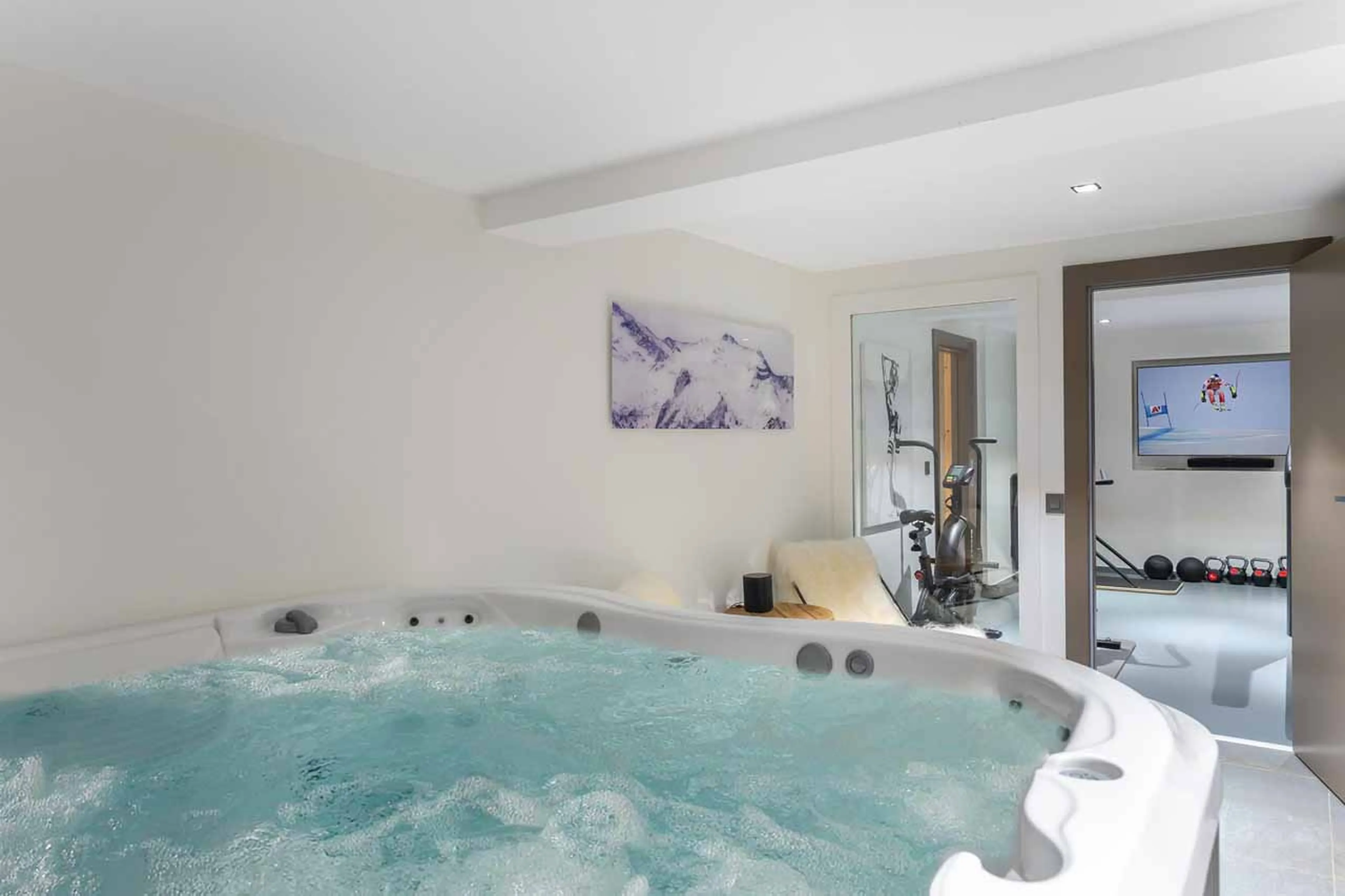 Private indoor hot tub at Chalet Acelia in Courchevel 1550