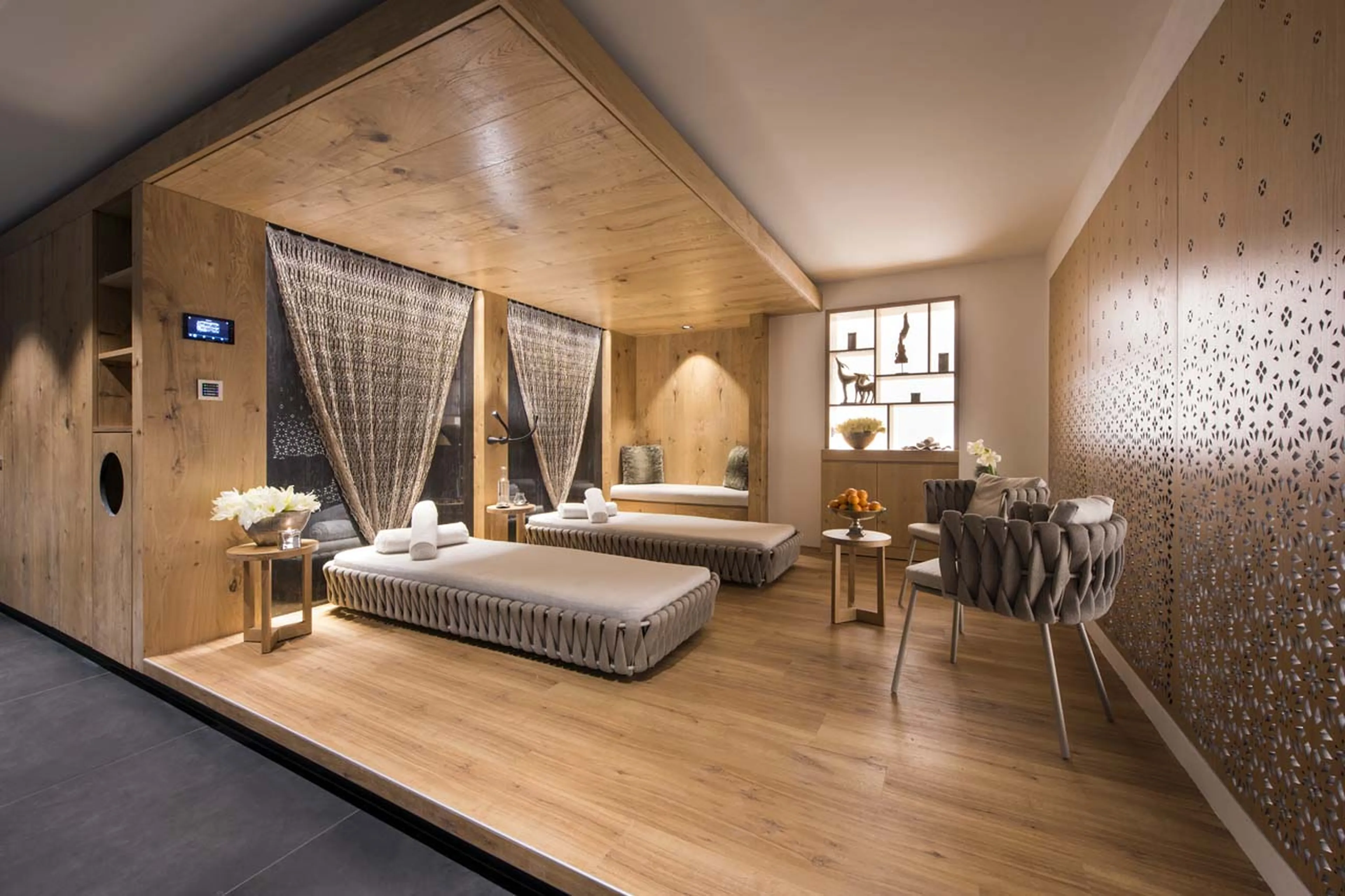 Relaxation spa area in Chalet Aconcagua in Zermatt