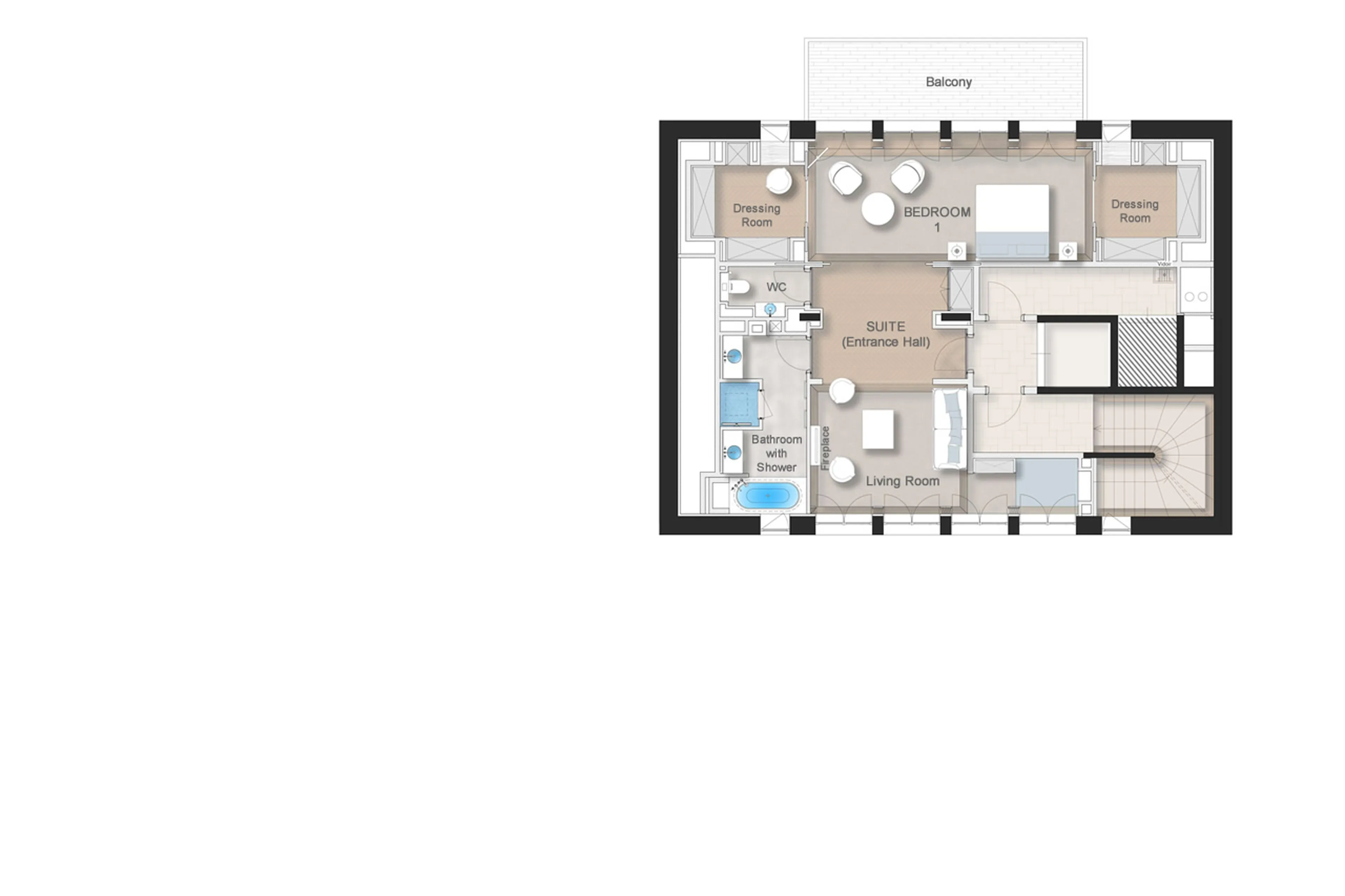 Level 4 floor plan of Chalet Airelles 1992 in Courchevel 1850