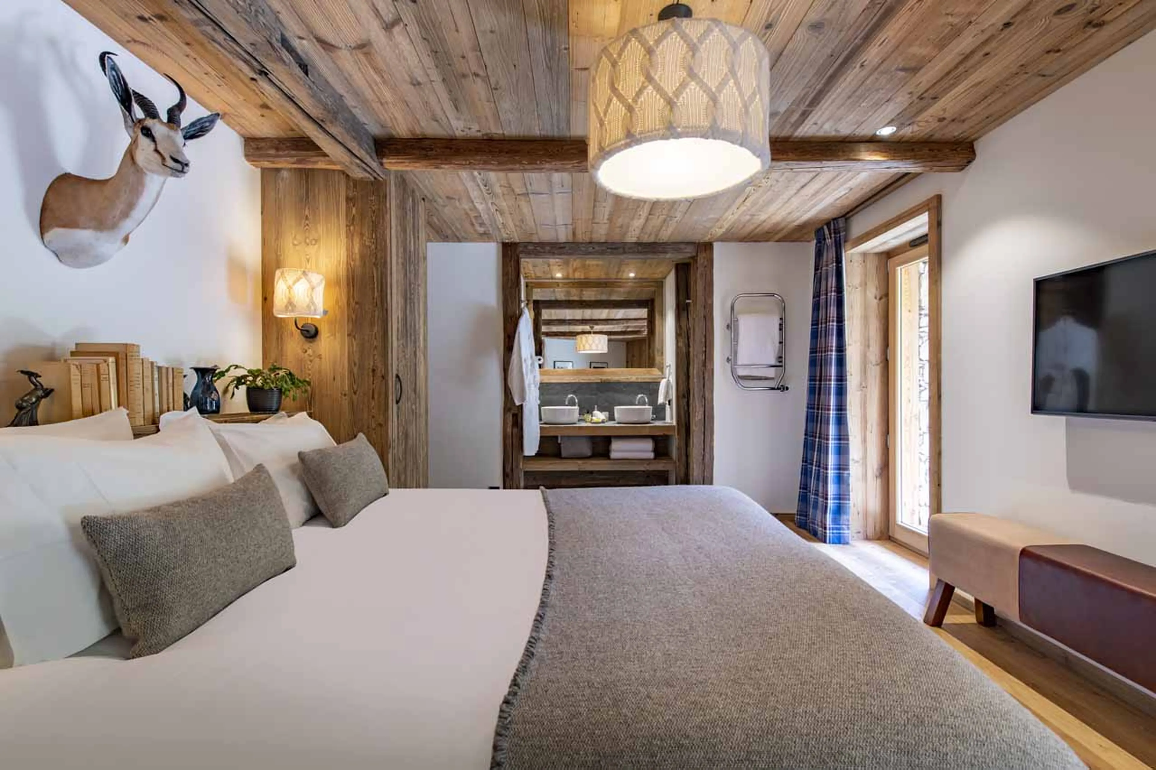 TV in master suite at Chalet Akaroa in Val d'Isere