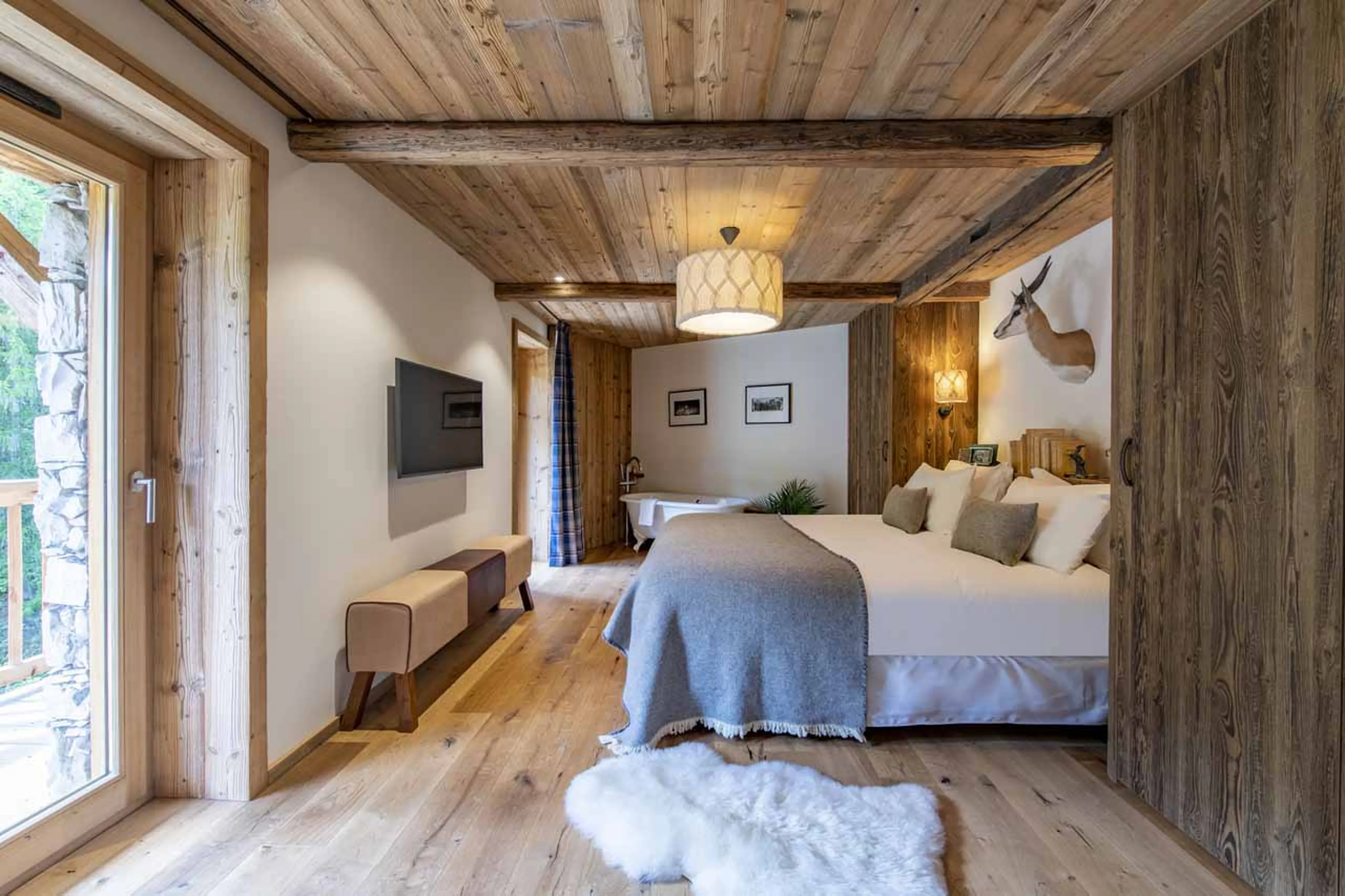 Bedroom one at Chalet Akaroa in Val d'Isere