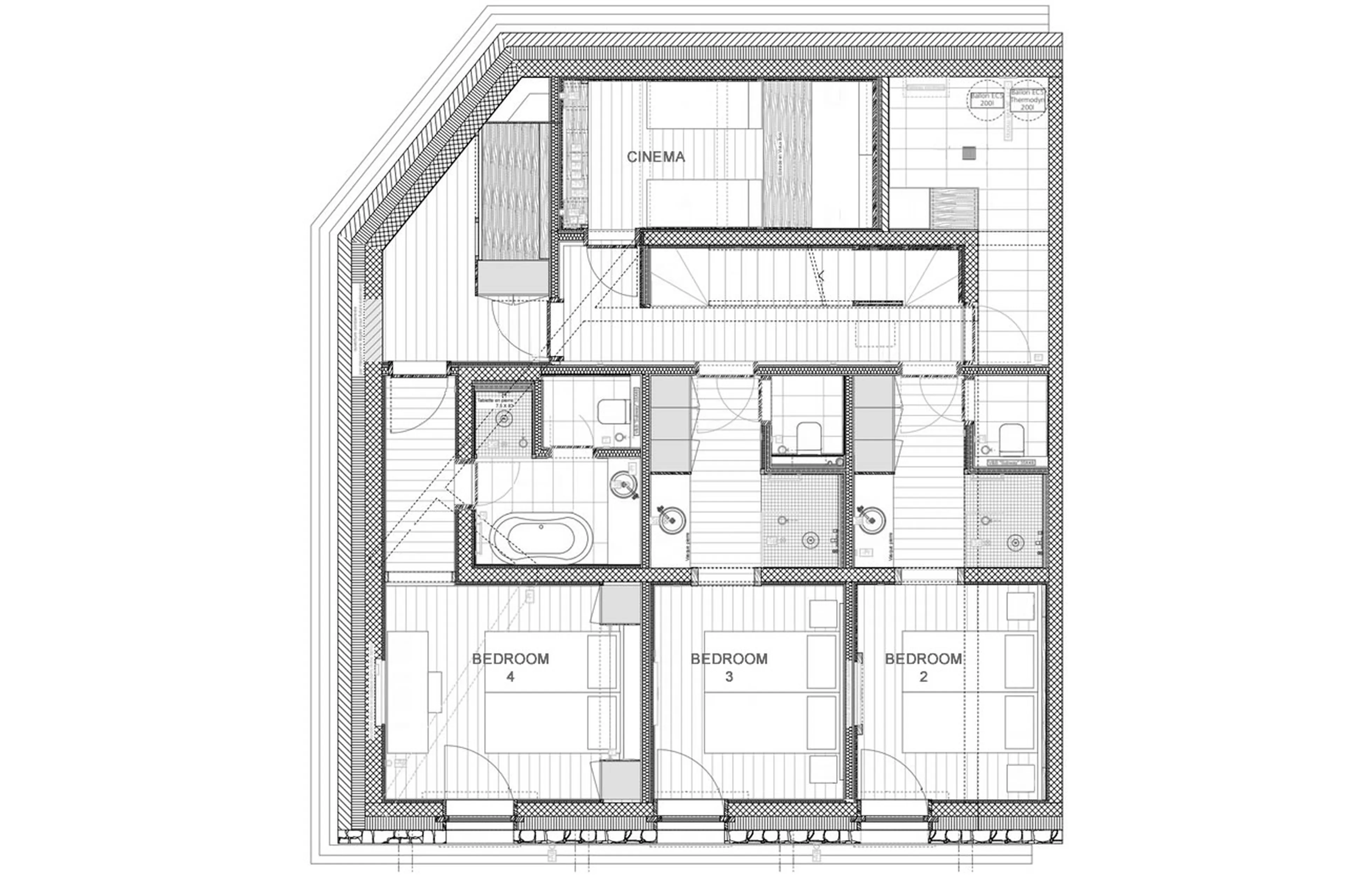 Level -1 floor plan of Chalet Akaroa in Val d'Isere