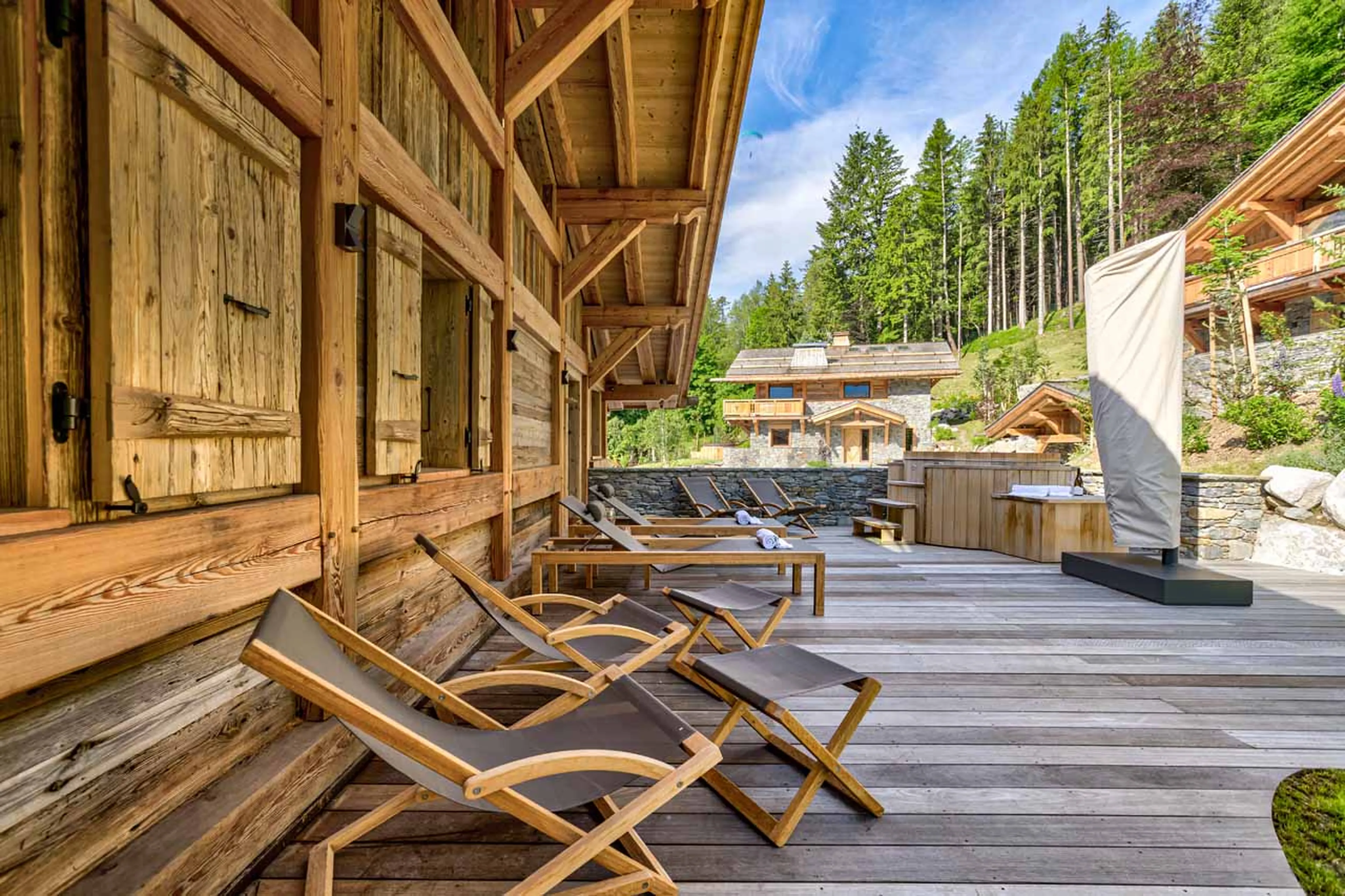 Terrace with hot tub at Chalet Alaska in Chamonix