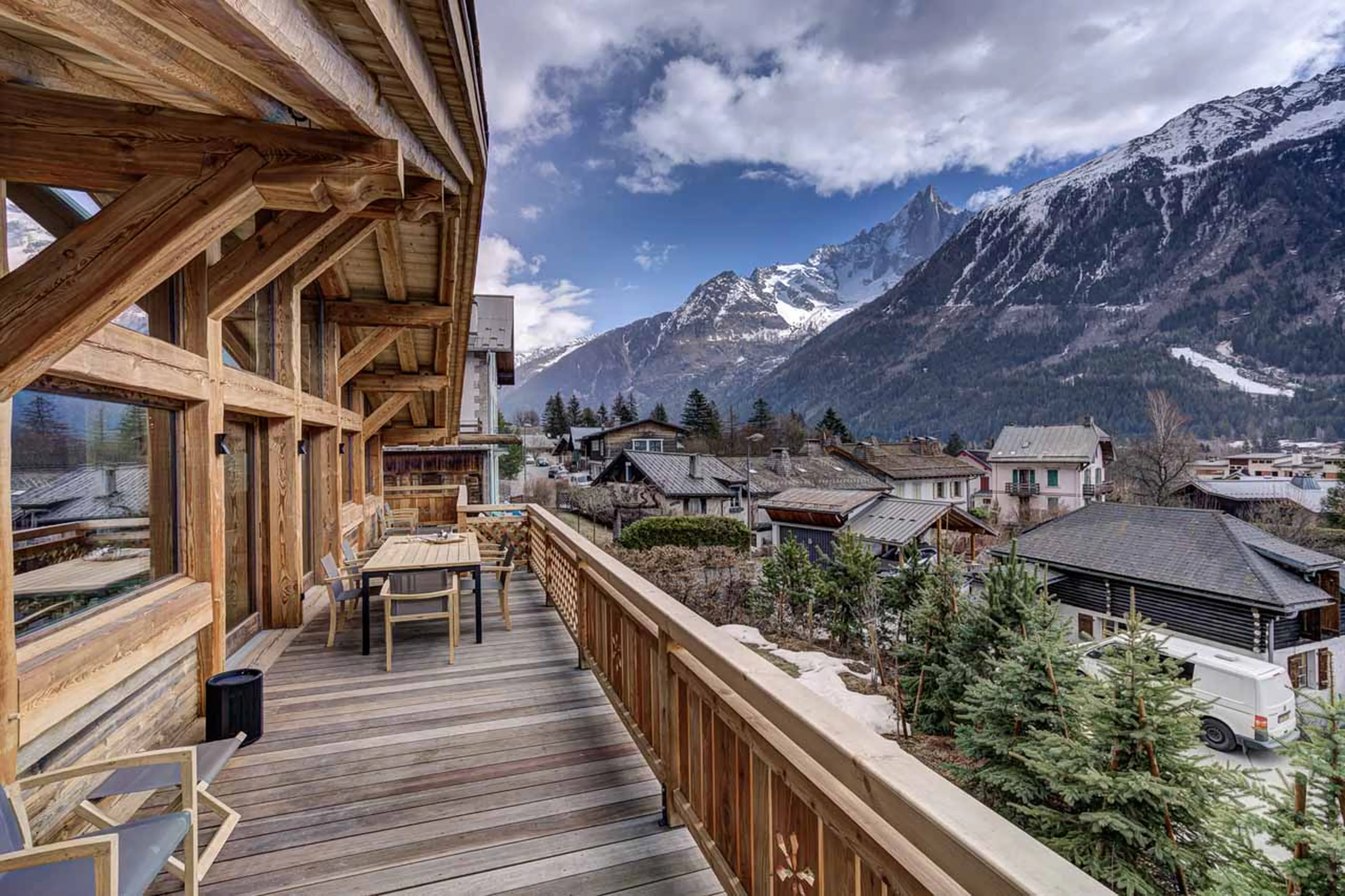 Terrace views at Chalet Alaska in Chamonix