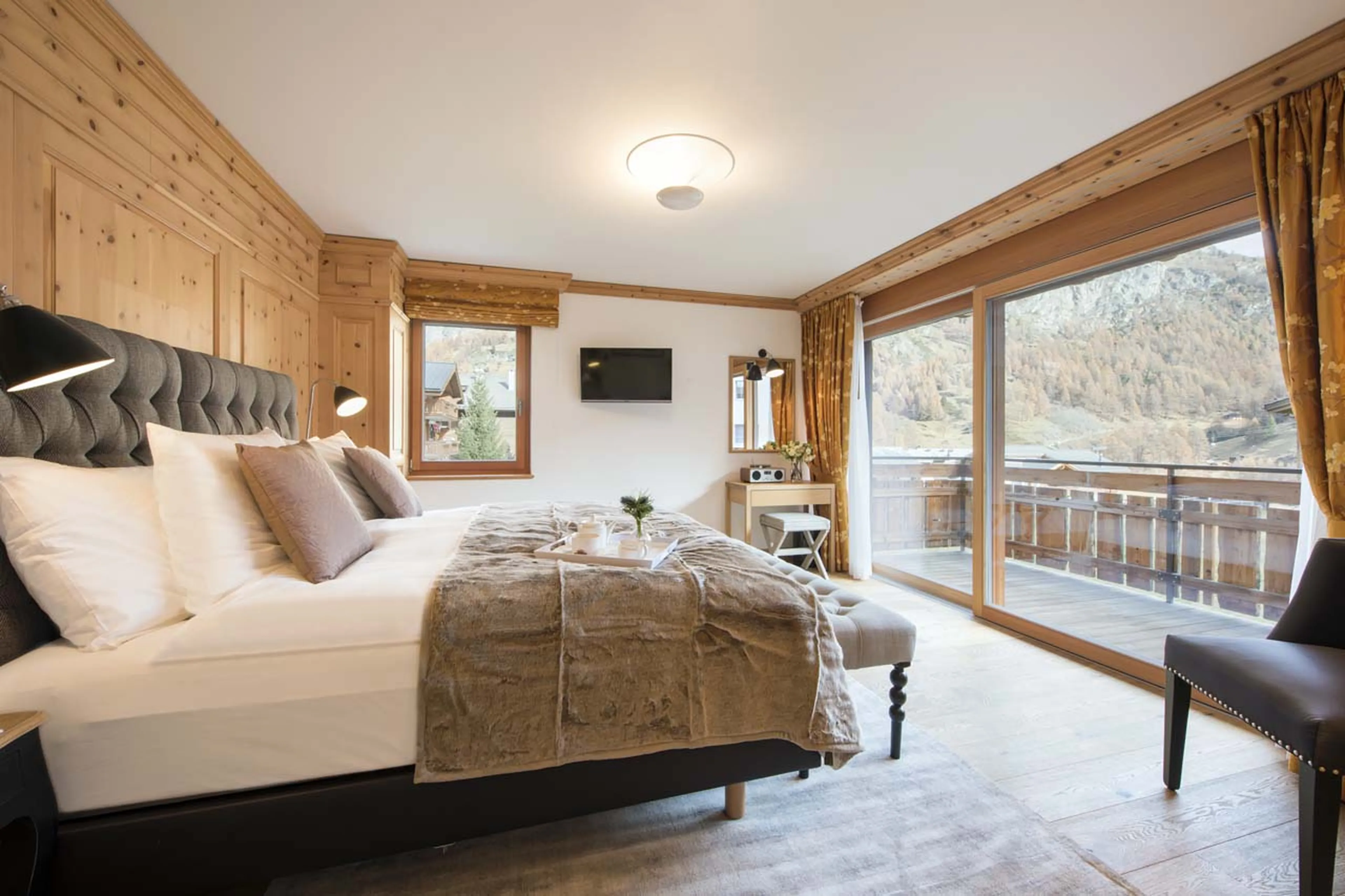 Bedroom two balcony at Chalet Alex in Zermatt