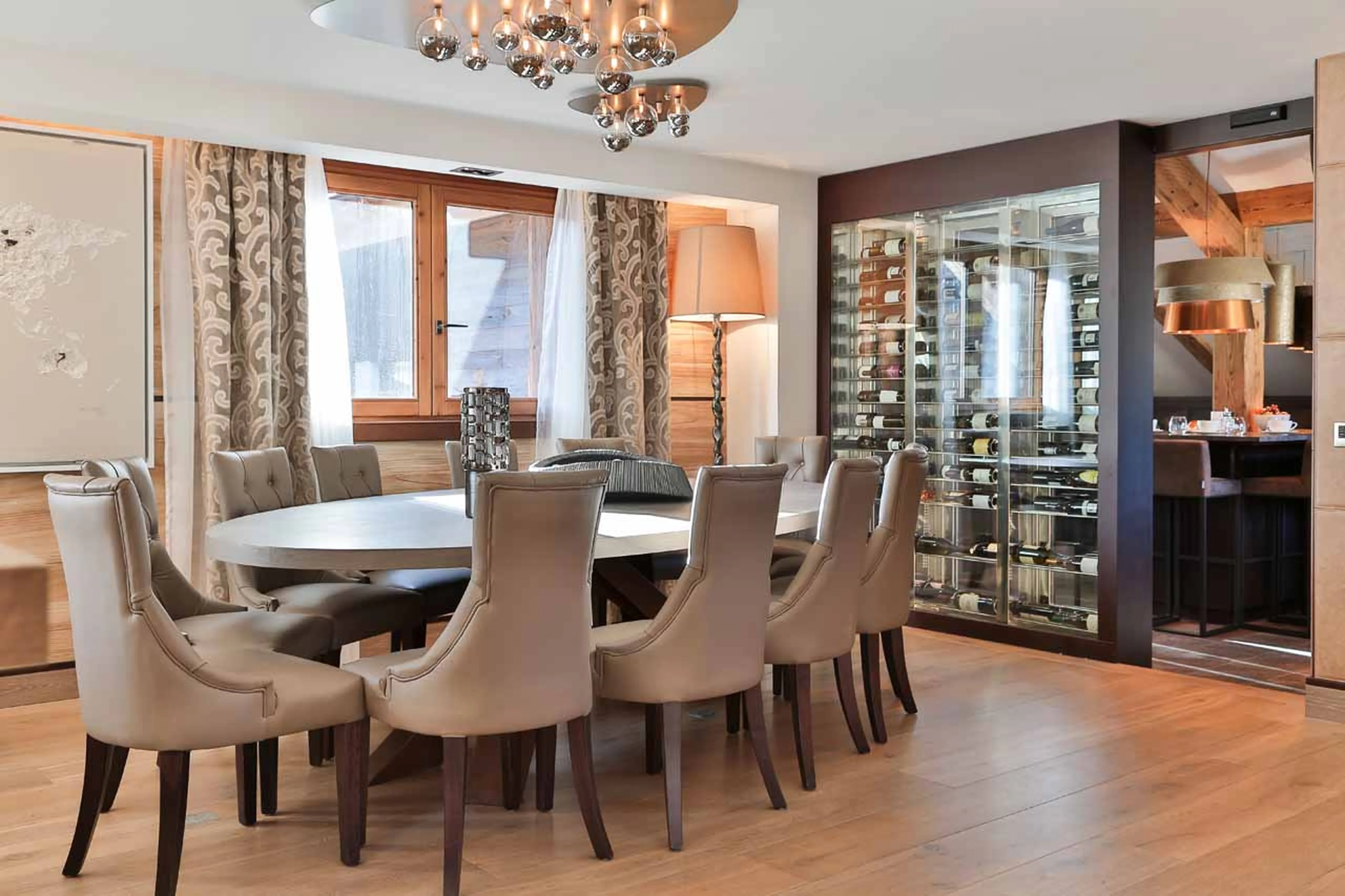 Dining area at Chalet Alexandra in Megeve