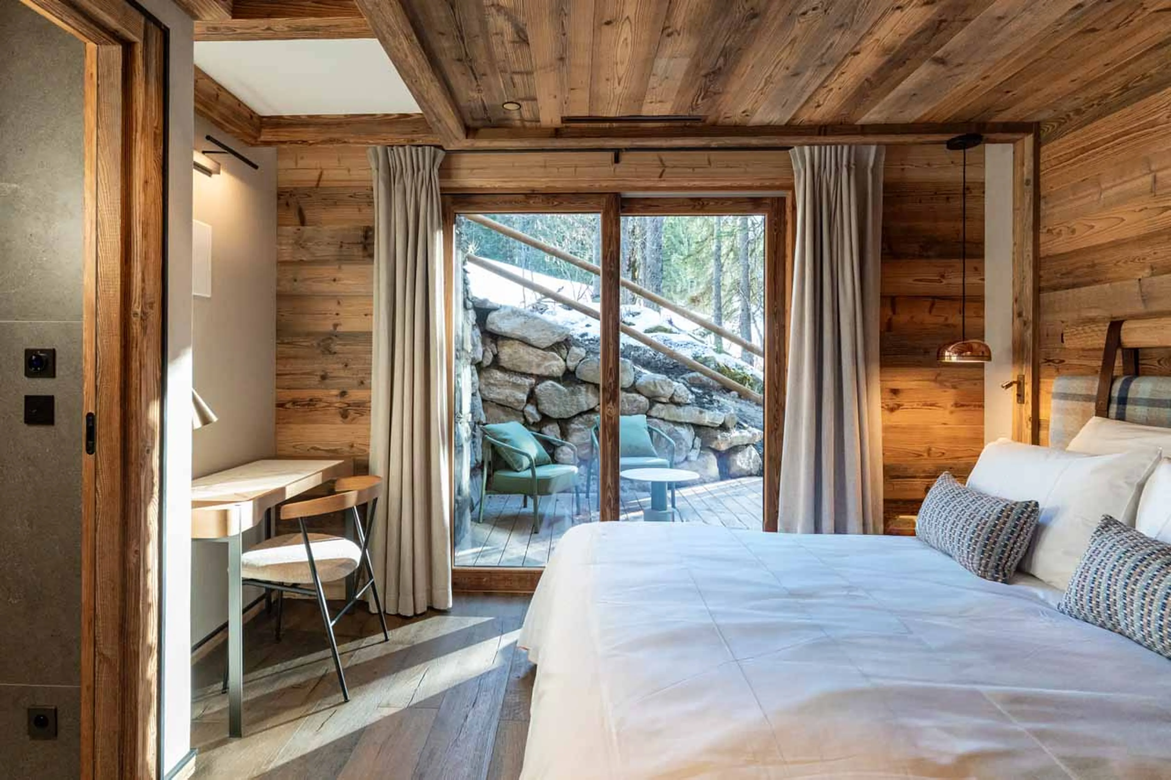 Bedroom 3 balcony at Chalet Alice in Meribel
