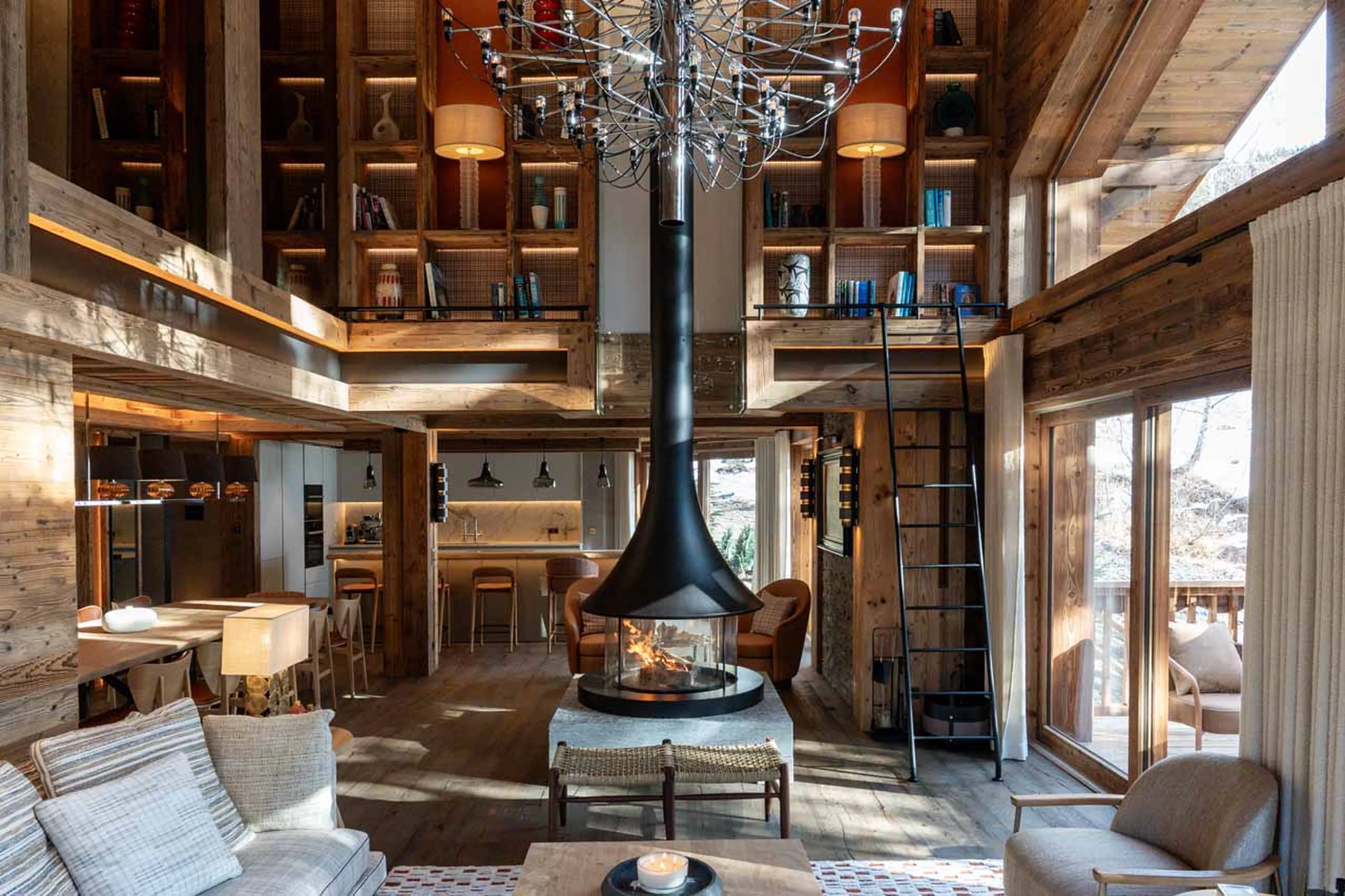 Fireplace at Chalet Alice in Meribel