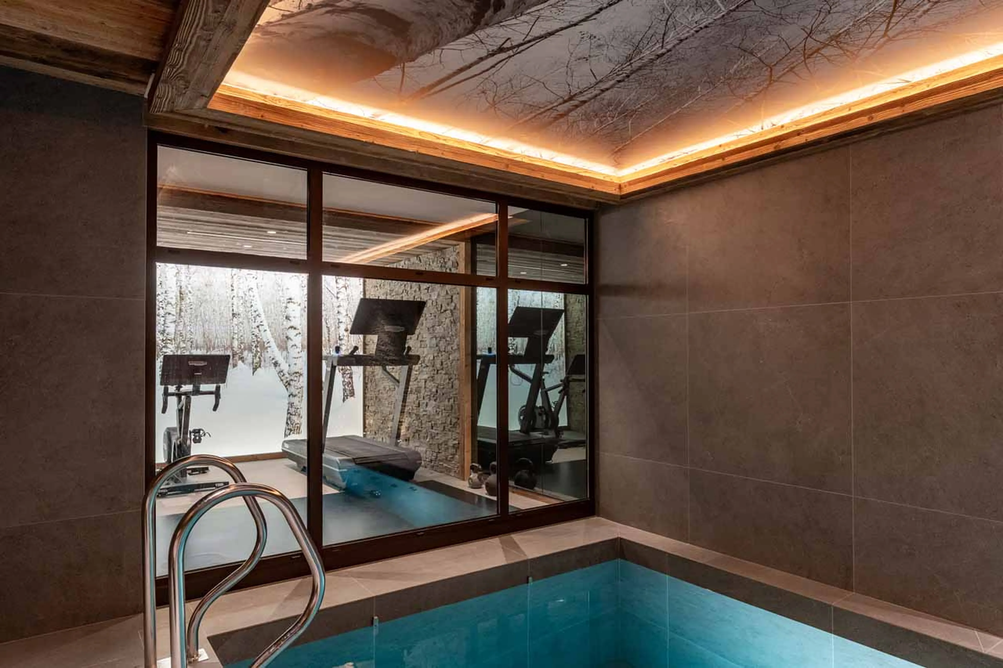 Pool and gym at Chalet Alice in Meribel
